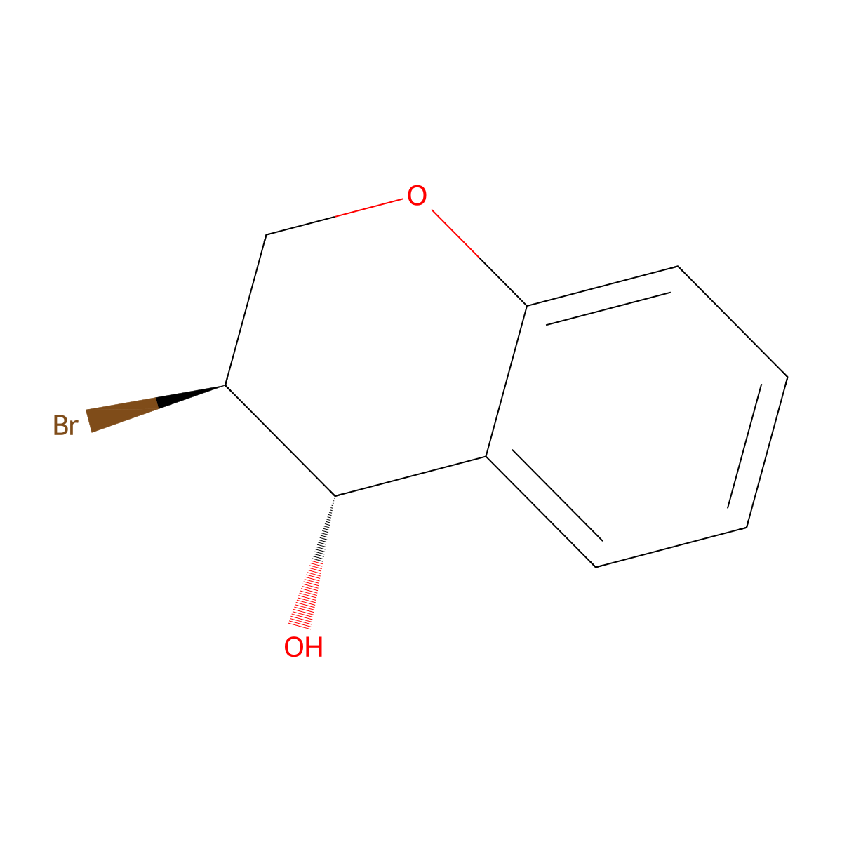rac-(3R,4R)-3-bromo-3,4-dihydro-2H-1-benzopyran-4-ol molecular structure, CAS 28619-76-3