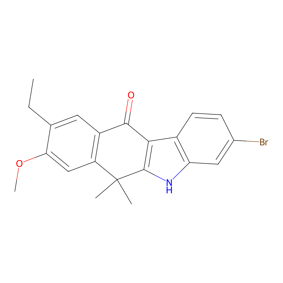 3-Bromo-9-ethyl-8-methoxy-6,6-dimethyl-5,6-dihydro-11H-benzo[b]carbazol-11-one molecular structure, CAS 2861929-69-1