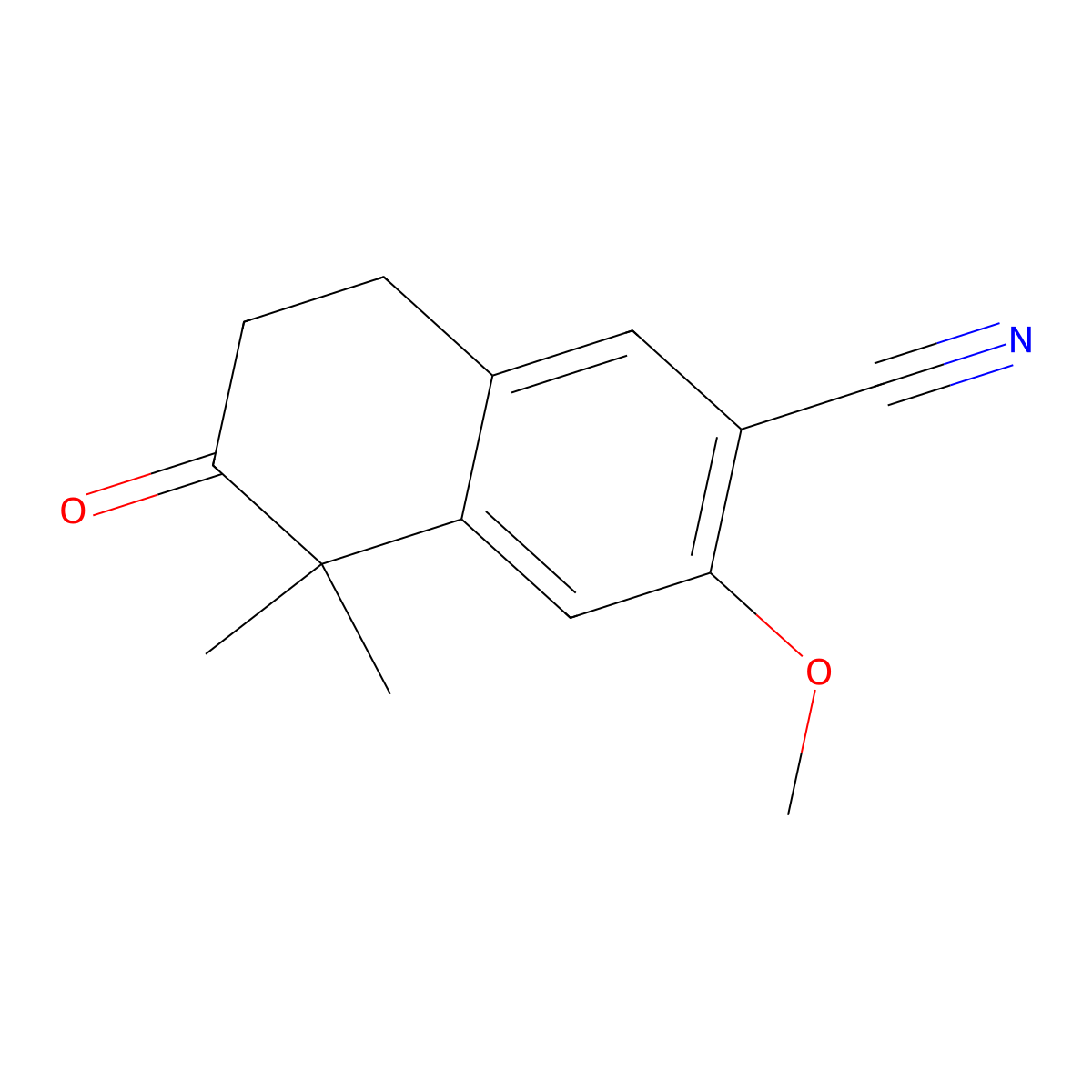 3-Methoxy-5,5-dimethyl-6-oxo-5,6,7,8-tetrahydronaphthalene-2-carbonitrile molecular structure, CAS 2861930-00-7