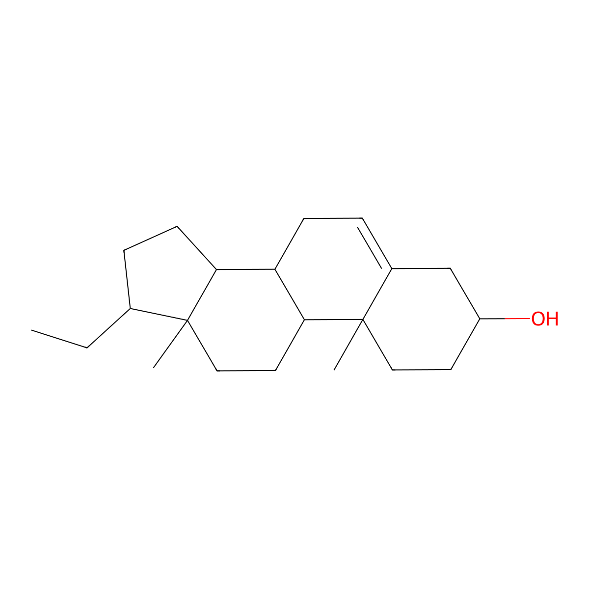 (3beta)-Pregn-5-en-3-ol molecular structure, CAS 2862-58-0