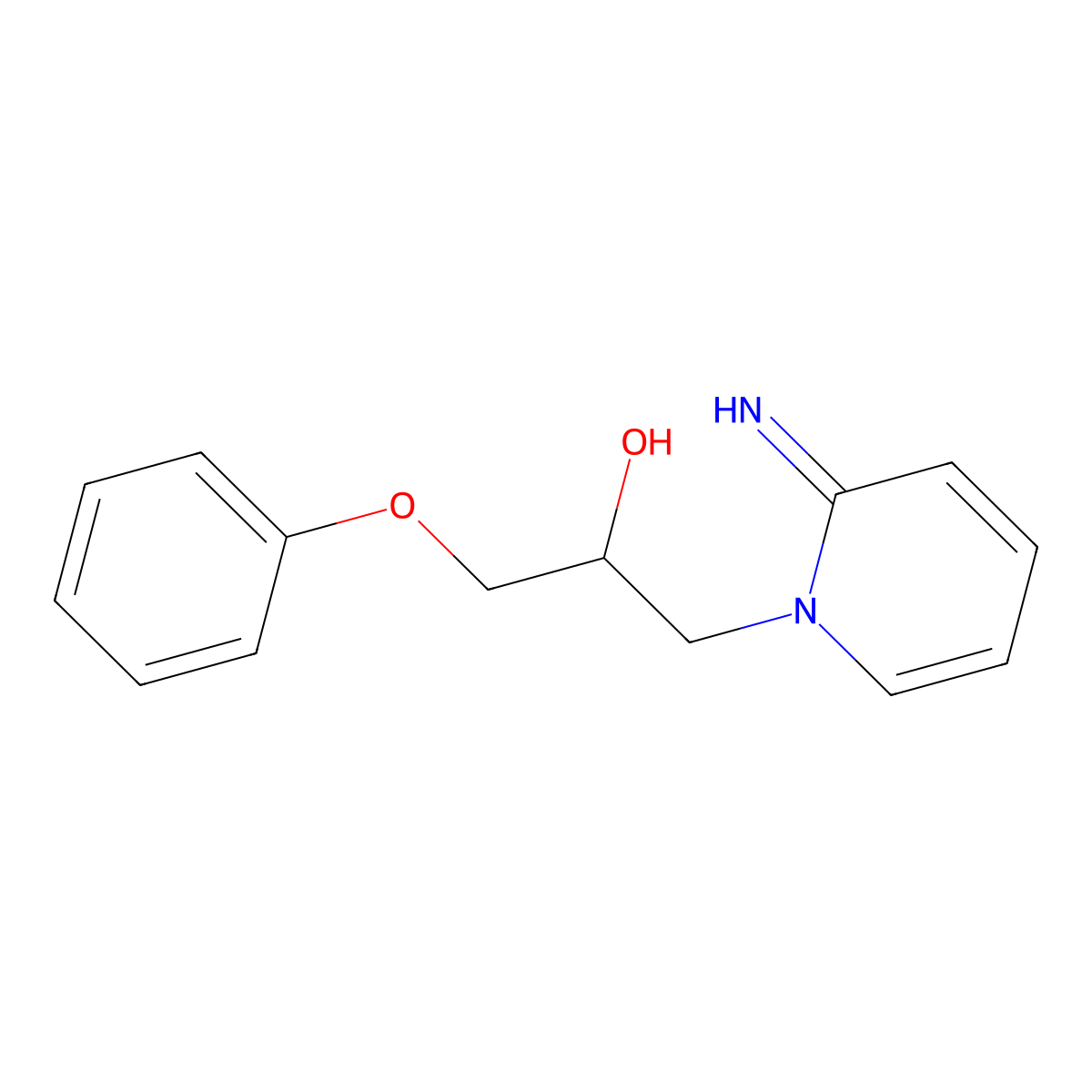 1-(2-Iminopyridin-1-yl)-3-phenoxypropan-2-ol molecular structure, CAS 28620-27-1