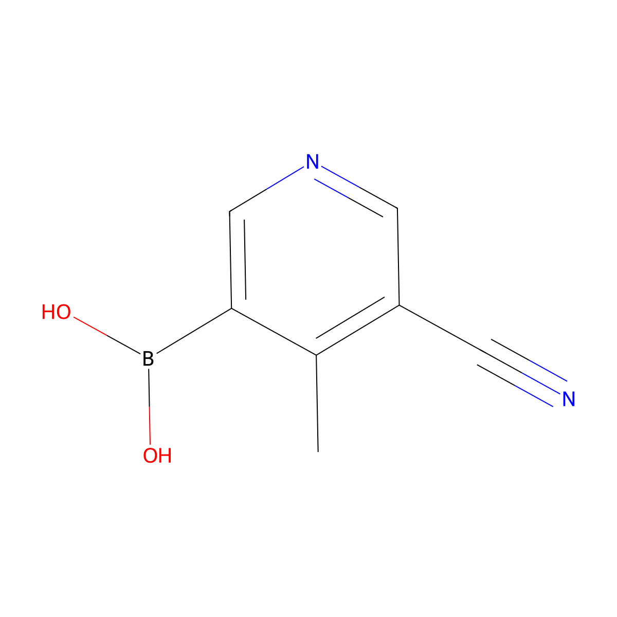 (5-Cyano-4-methylpyridin-3-yl)boronic acid molecular structure, CAS 2862000-66-4