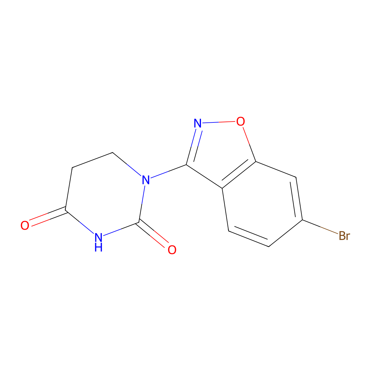 1-(6-Bromobenzo[d]isoxazol-3-yl)dihydropyrimidine-2,4(1H,3H)-dione molecular structure, CAS 2862037-39-4