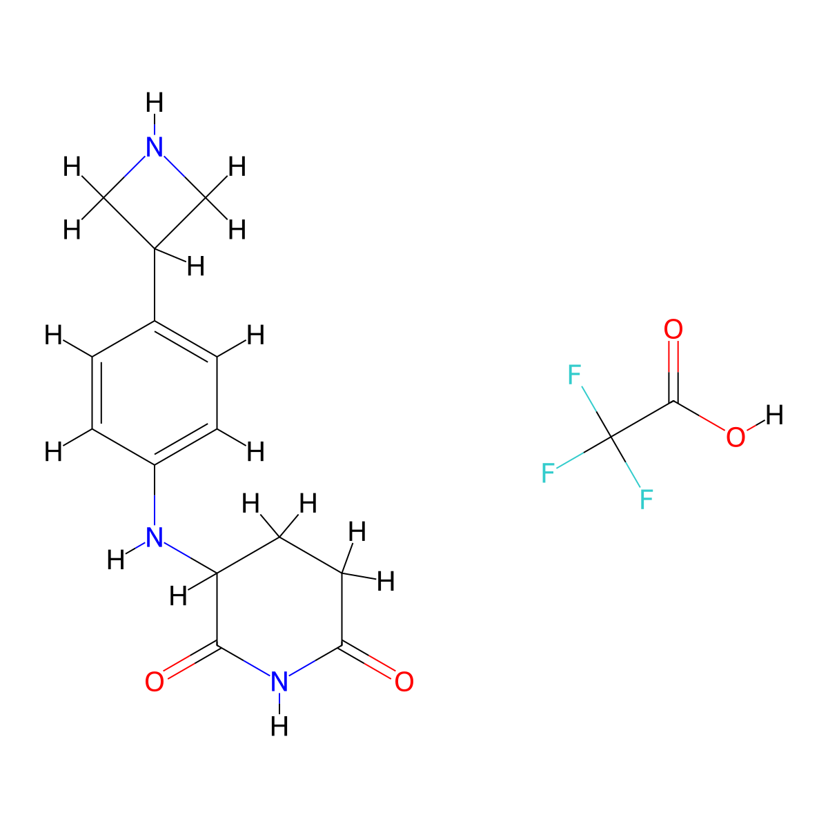 3-{[4-(Azetidin-3-yl)phenyl]amino}piperidine-2,6-dione, trifluoroacetic acid molecular structure, CAS 2862038-63-7