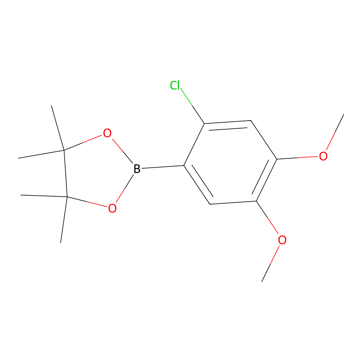 2-(2-Chloro-4,5-dimethoxyphenyl)-4,4,5,5-tetramethyl-1,3,2-dioxaborolane molecular structure, CAS 2862120-13-4