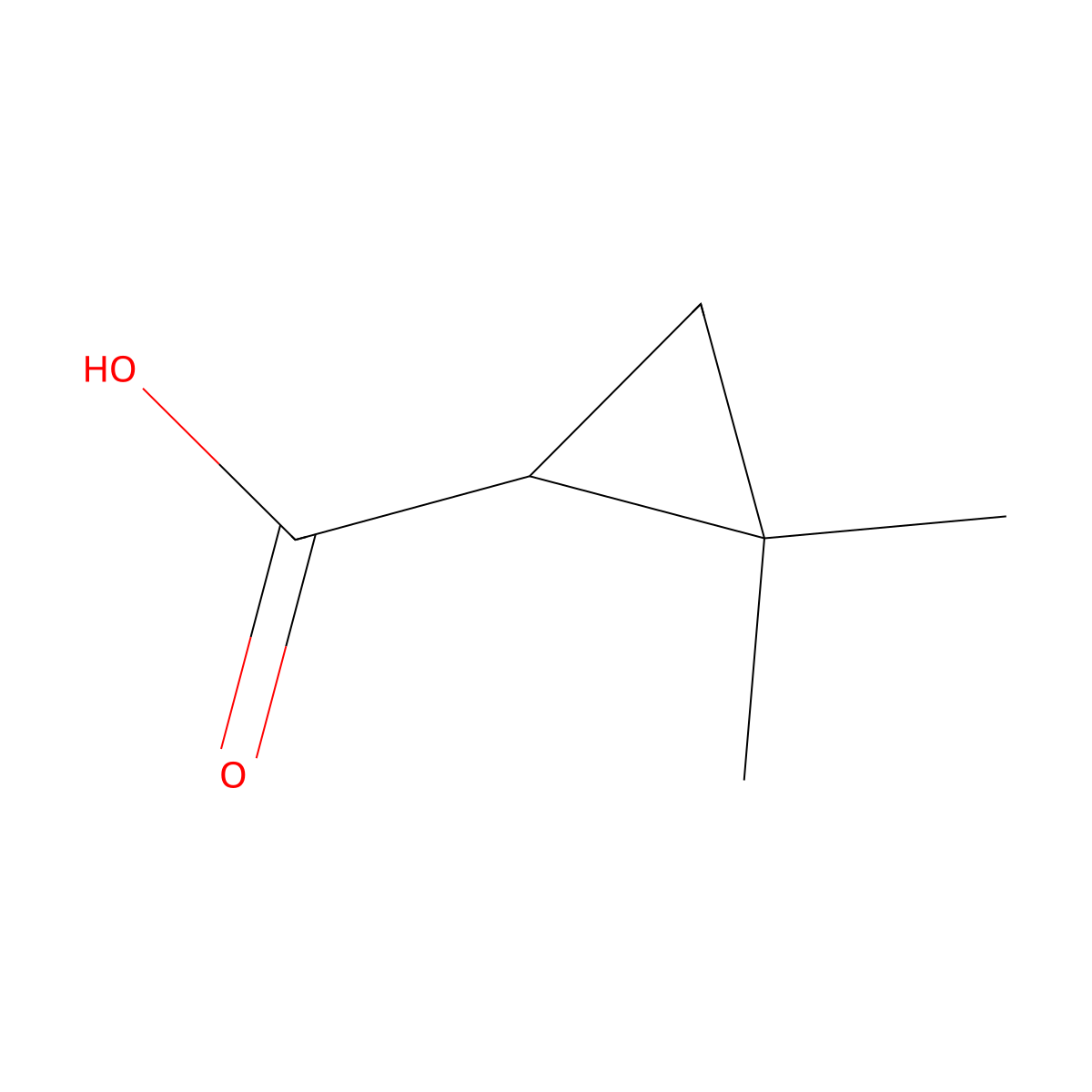 (R)-2,2-Dimethylcyclopropanecarboxylic acid molecular structure, CAS 28624-52-4