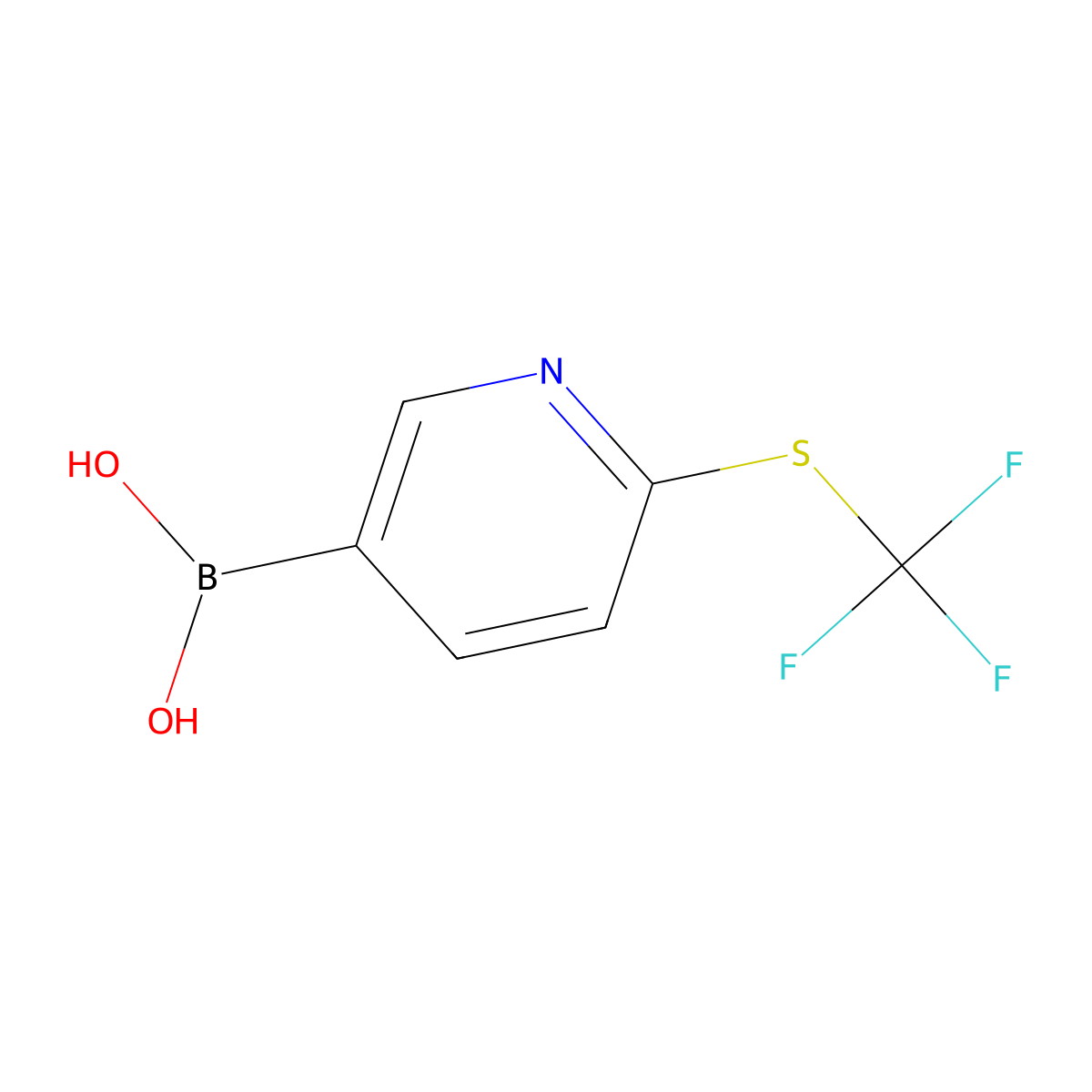 {6-[(Trifluoromethyl)sulfanyl]pyridin-3-yl}boronic acid molecular structure, CAS 2862861-31-0