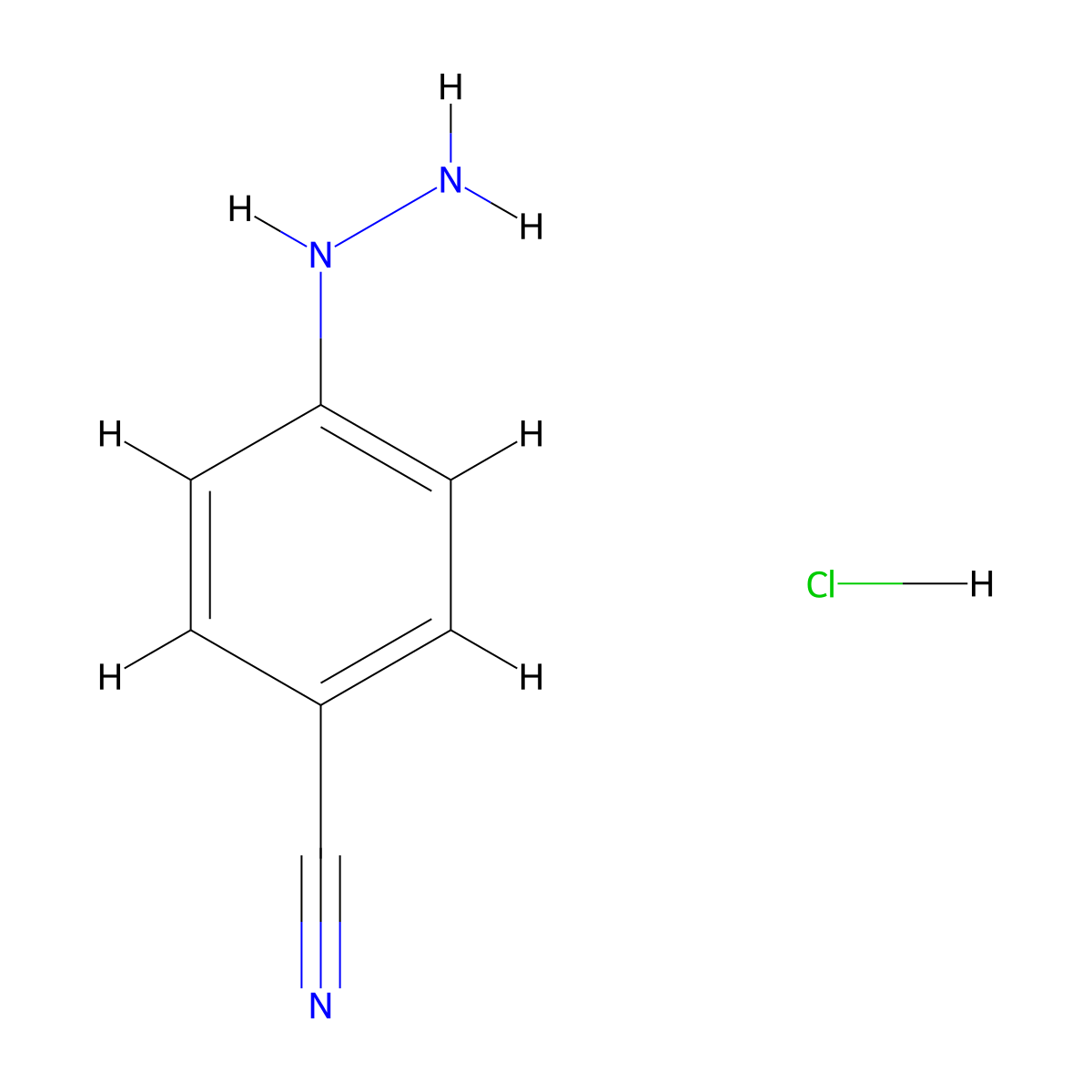 4-Cyanophenylhydrazine Hydrochloride molecular structure, CAS 2863-98-1