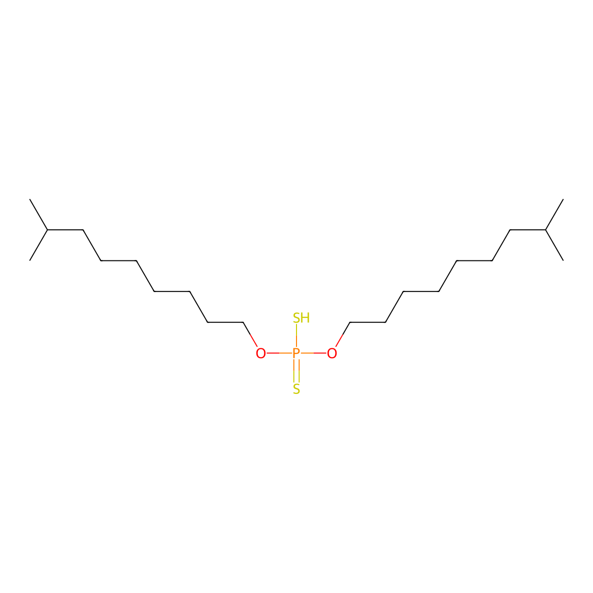 Phosphorodithioic acid, O,O-diisodecyl ester molecular structure, CAS 28631-44-9
