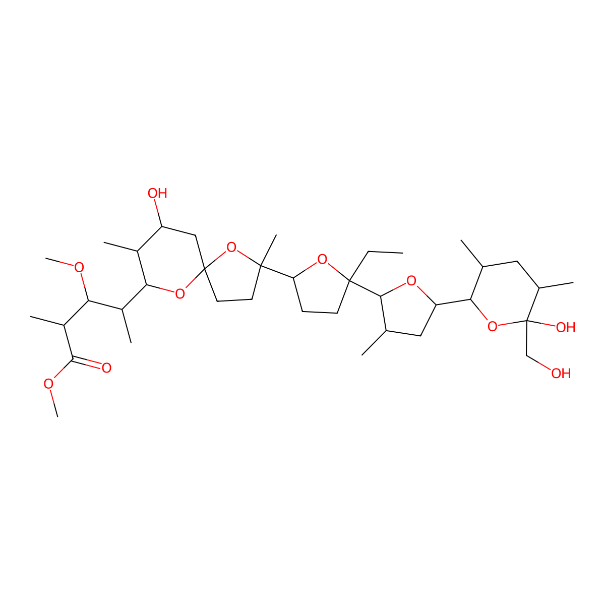 Monensin methyl ester molecular structure, CAS 28636-21-7