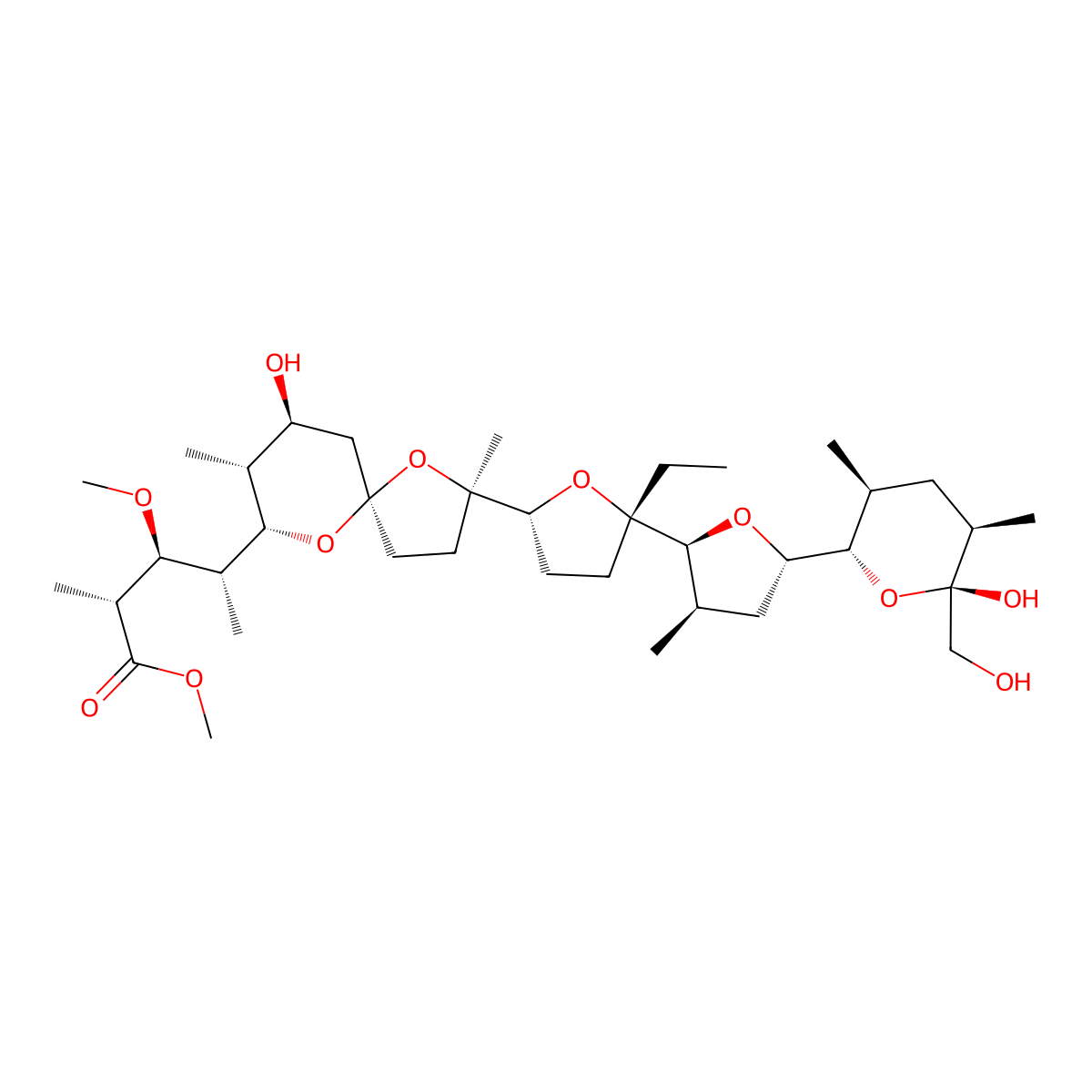Monensin methyl ester molecular structure, CAS 28636-21-7