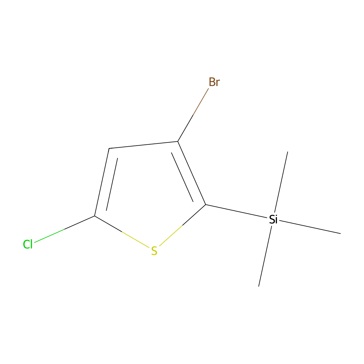 3-Bromo-5-chloro-2-(trimethylsilyl)thiophene molecular structure, CAS 2863621-87-6