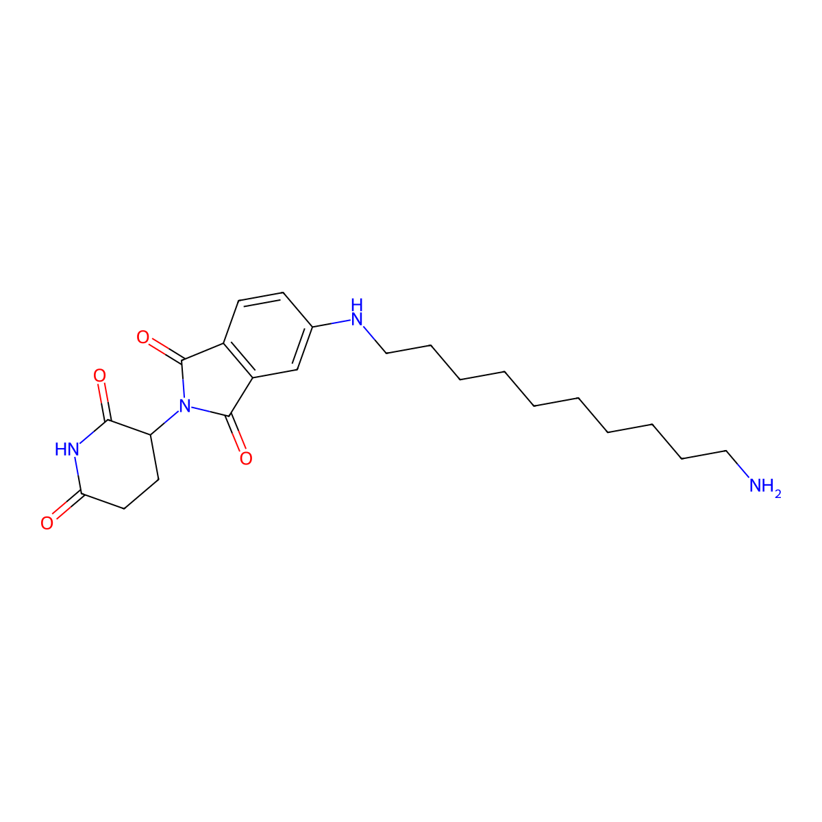 Pomalidomide-5-C10-NH2 molecular structure, CAS 2863634-99-3