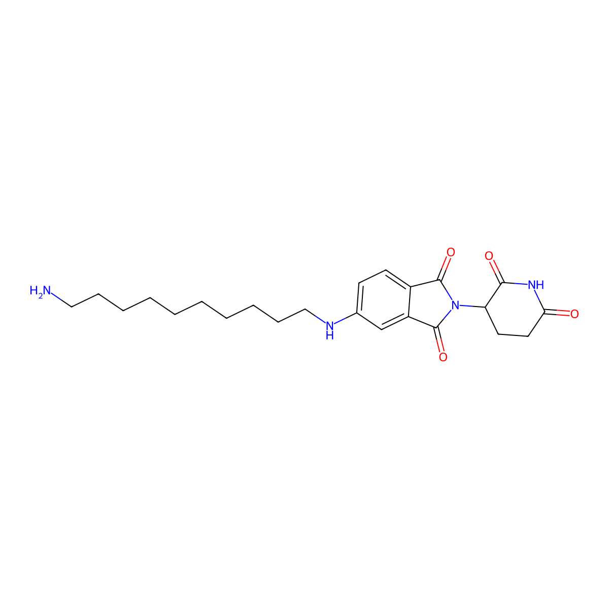 Pomalidomide-5-C10-NH2 molecular structure, CAS 2863634-99-3