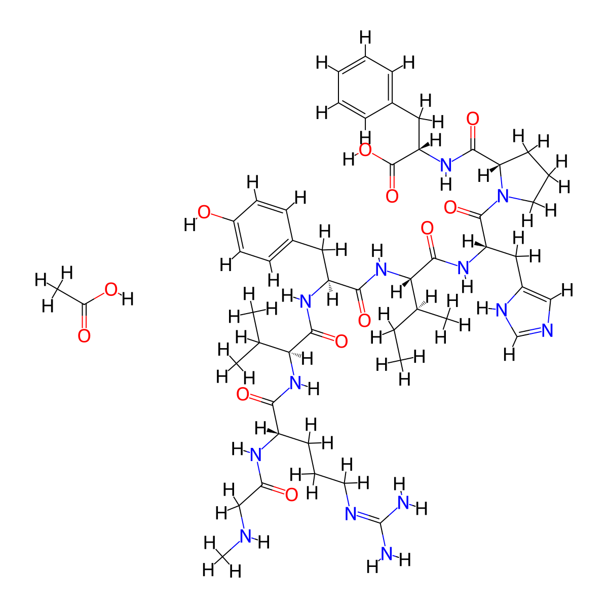 (Sar1)-angiotensin II acetate molecular structure, CAS 2863657-02-5