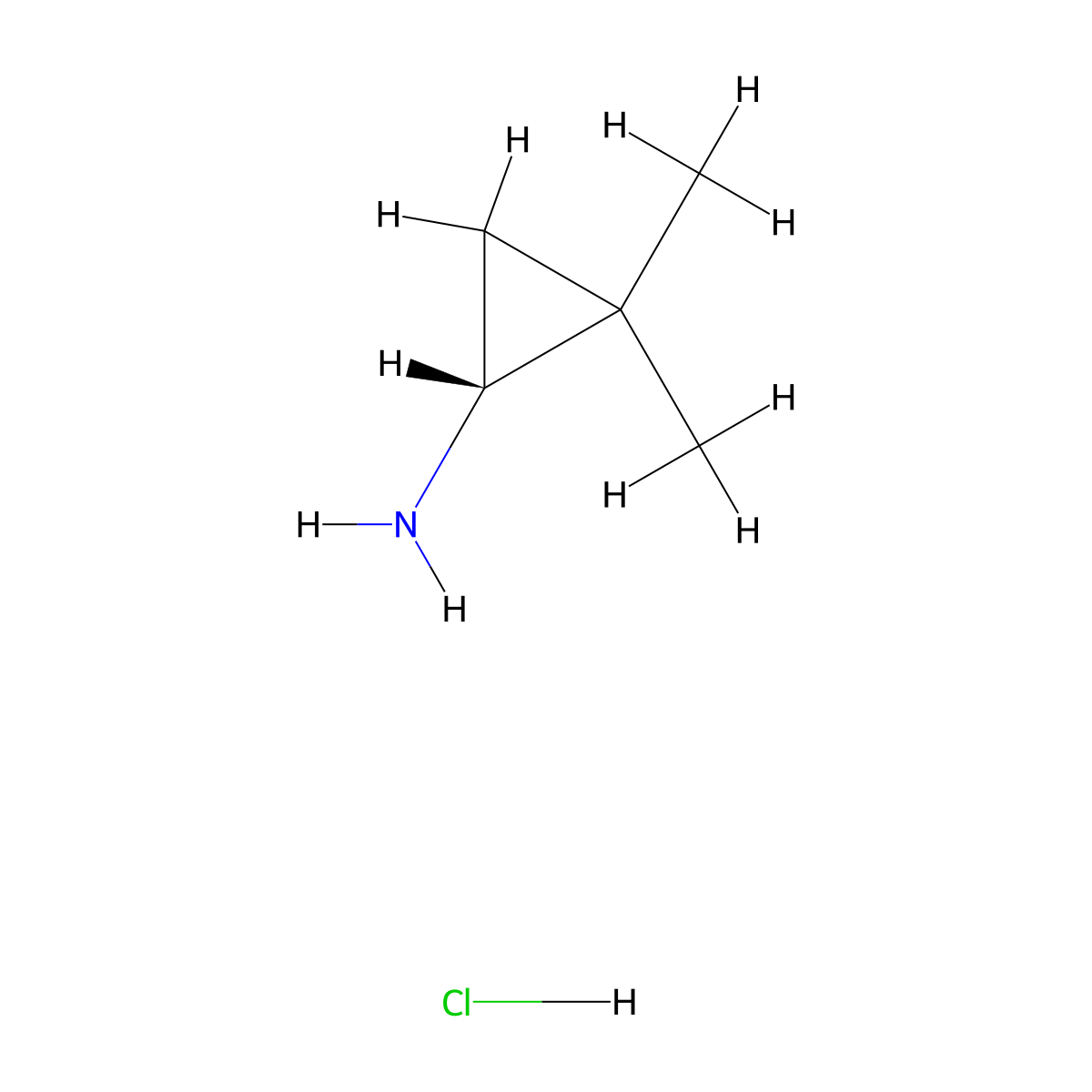 (R)-2,2-Dimethylcyclopropanamine hydrochloride molecular structure, CAS 2863657-20-7