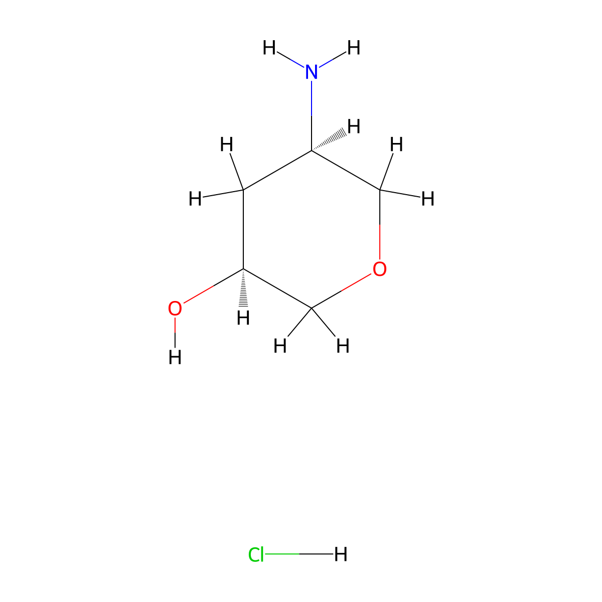 (3S,5R)-5-aminotetrahydropyran-3-ol;hydrochloride molecular structure, CAS 2863657-86-5