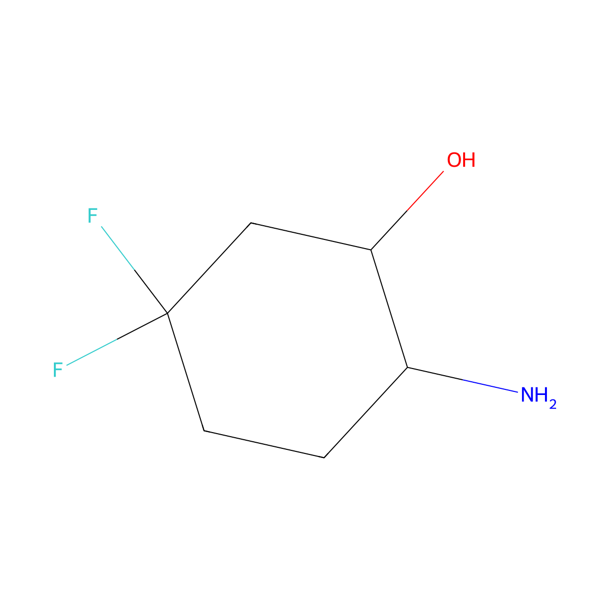 (1S,2S)-2-Amino-5,5-difluoro-cyclohexanol molecular structure, CAS 2863659-10-1