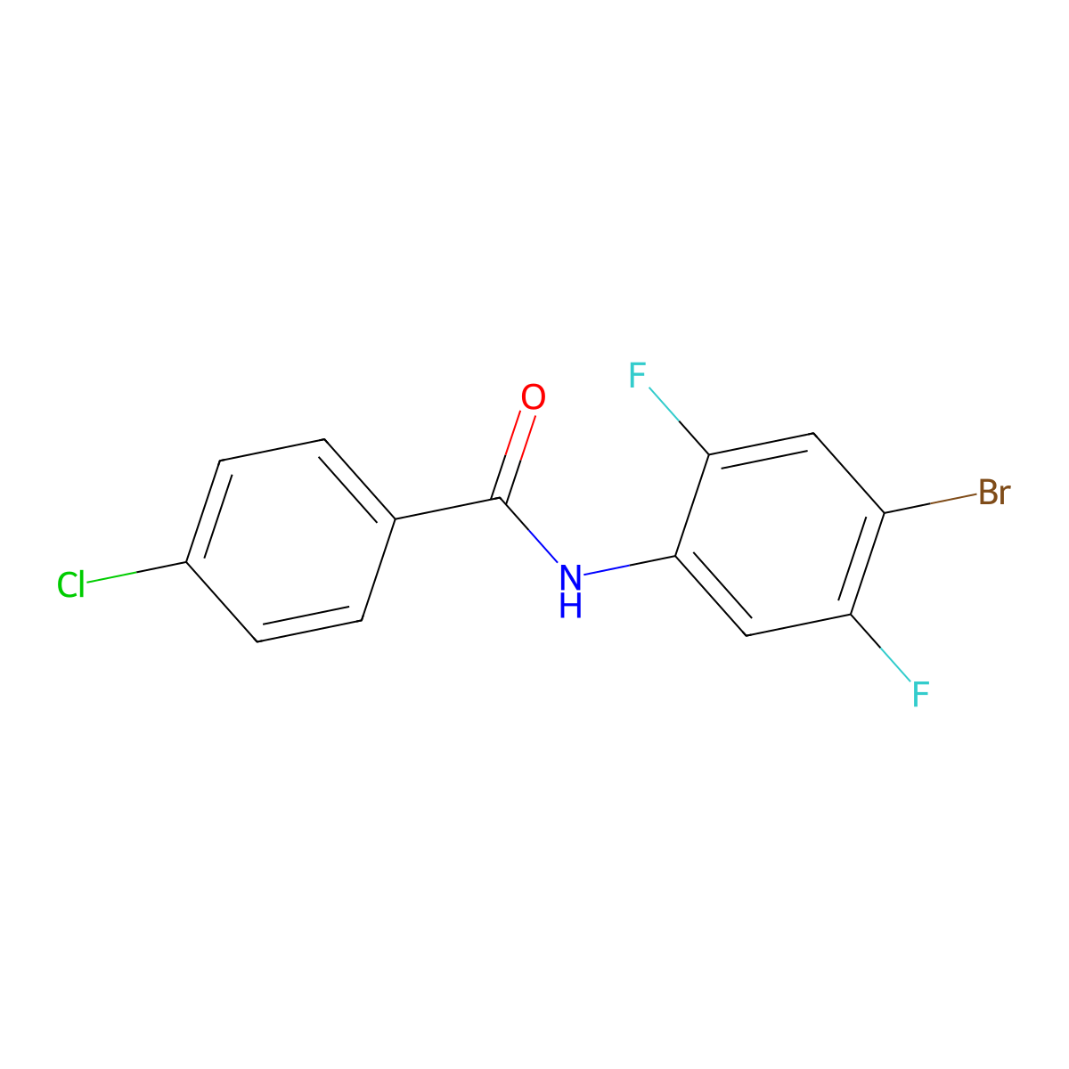 N-(4-bromo-2,5-difluorophenyl)-4-chlorobenzamide molecular structure, CAS 286366-74-3