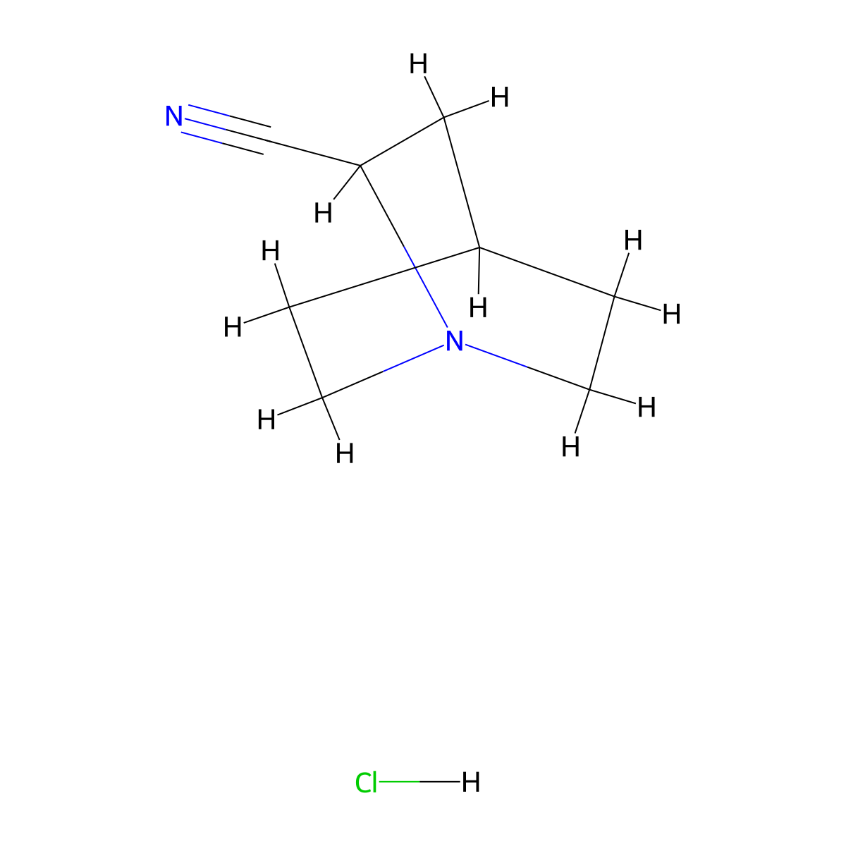 Quinuclidine-2-carbonitrile hydrochloride molecular structure, CAS 2863676-79-1