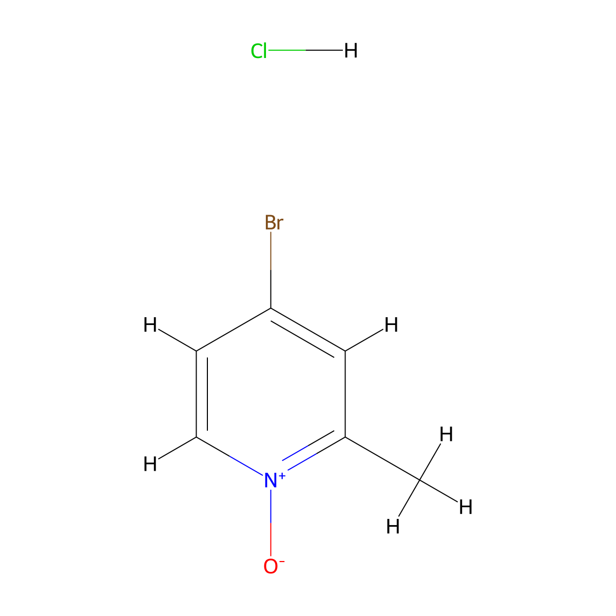 4-Bromo-2-methylpyridine 1-oxide hydrochloride molecular structure, CAS 2863676-81-5