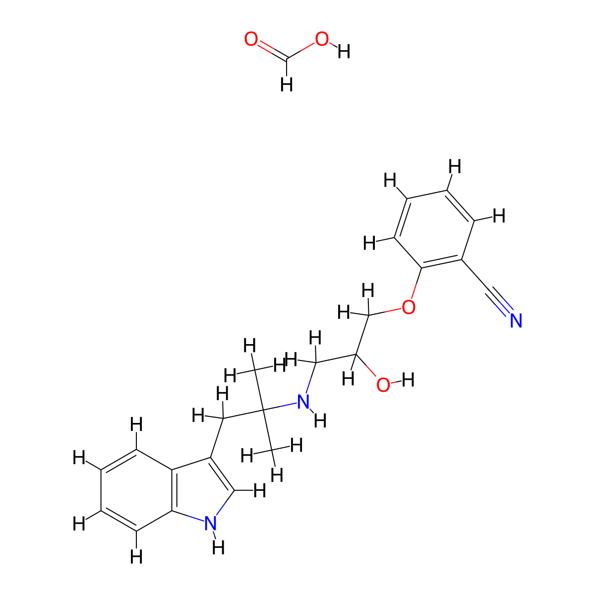 Bucindolol Formate molecular structure, CAS 2863676-84-8