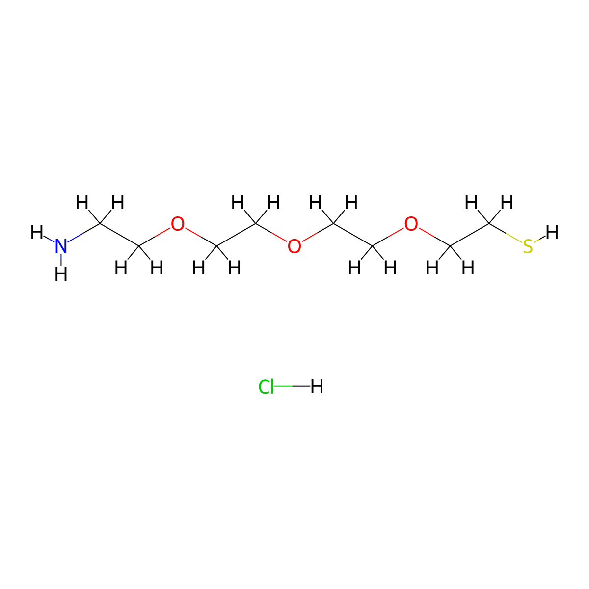 HS-PEG3-CH2CH2NH2 hydrochloride molecular structure, CAS 2863676-86-0