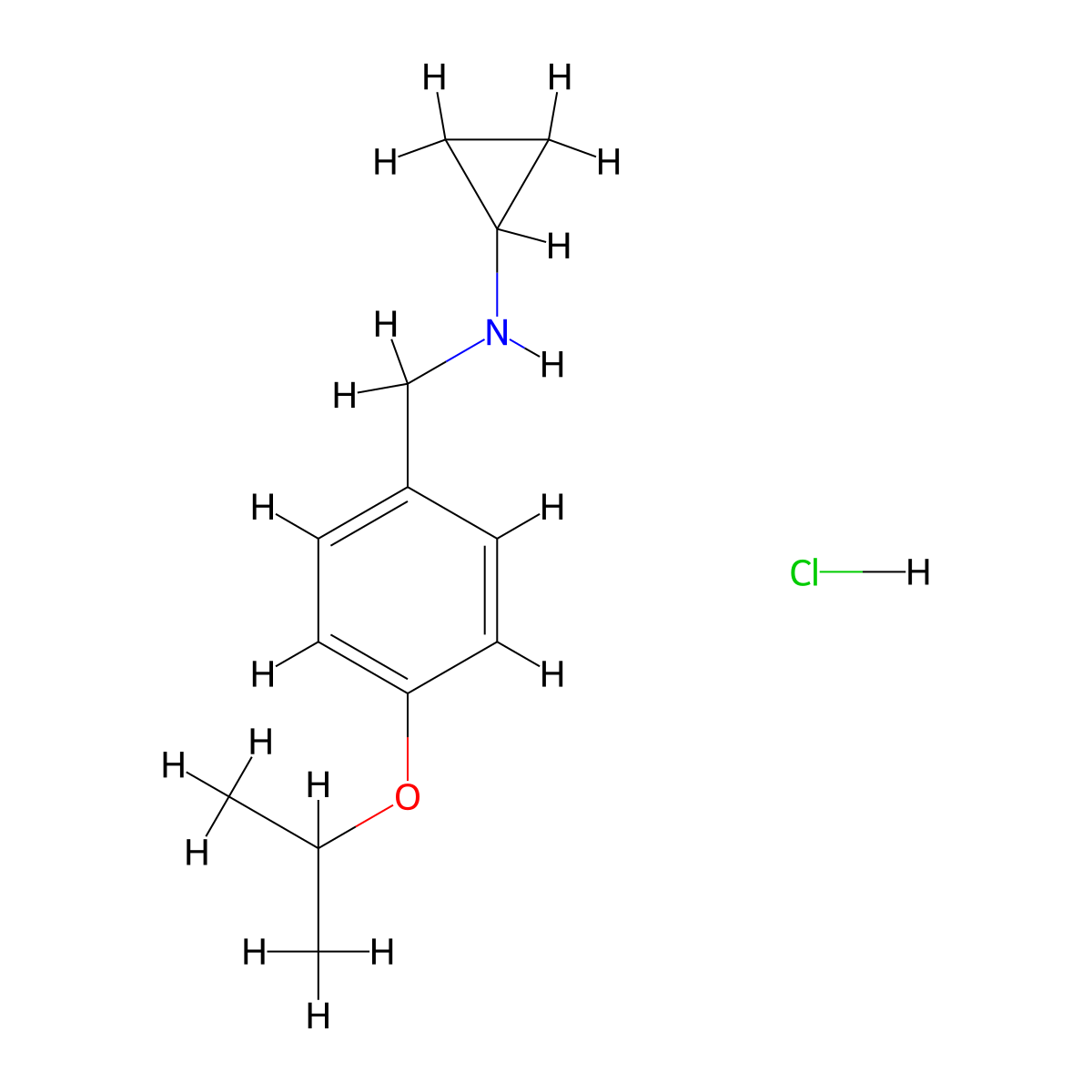 N-(4-Isopropoxybenzyl)cyclopropanamine hydrochloride molecular structure, CAS 2863686-73-9