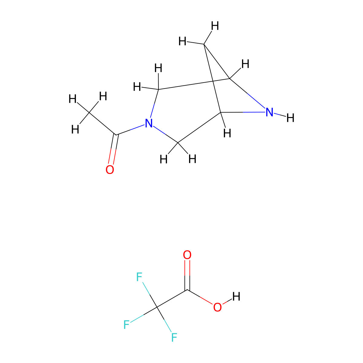 1-(3,6-Diazabicyclo[3.1.1]heptan-3-YL)ethan-1-one trifluoroacetate molecular structure, CAS 2863686-75-1