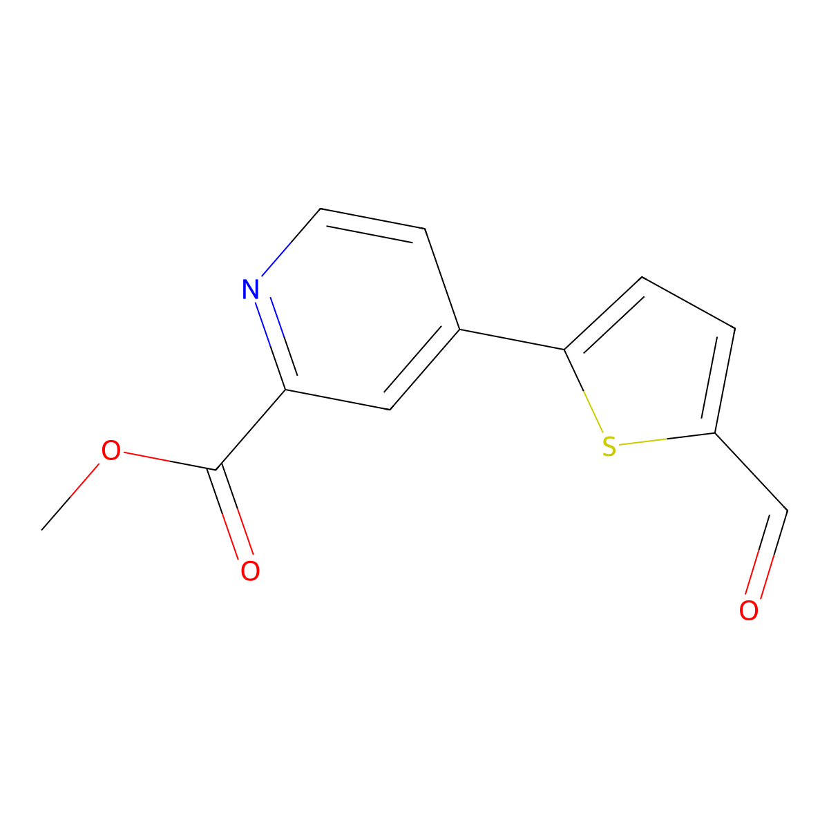 4-(5-Formylthiophen-2-yl)picolinic acid methyl ester molecular structure, CAS 2863686-83-1