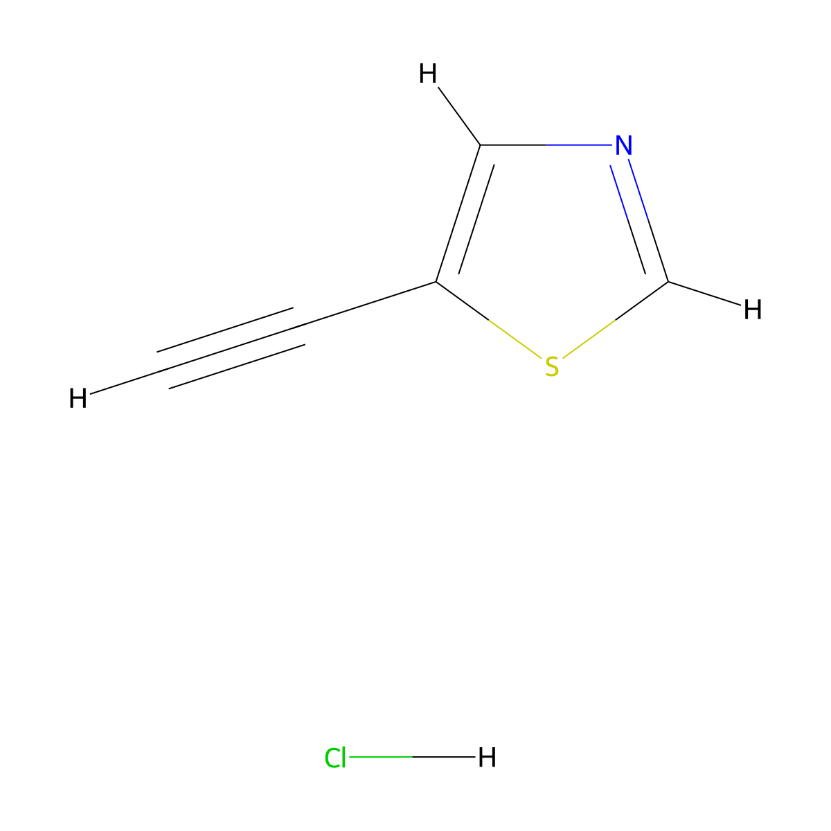 5-Ethynylthiazole hydrocloride molecular structure, CAS 2863686-85-3