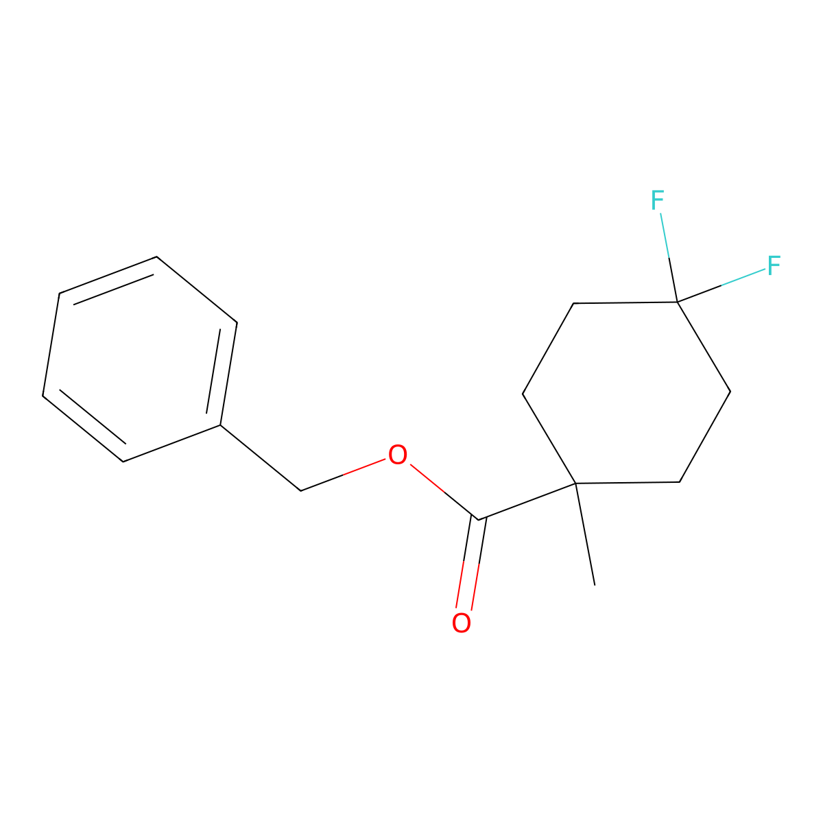 Benzyl 4,4-difluoro-1-methylcyclohexane-1-carboxylate molecular structure, CAS 2863687-02-7