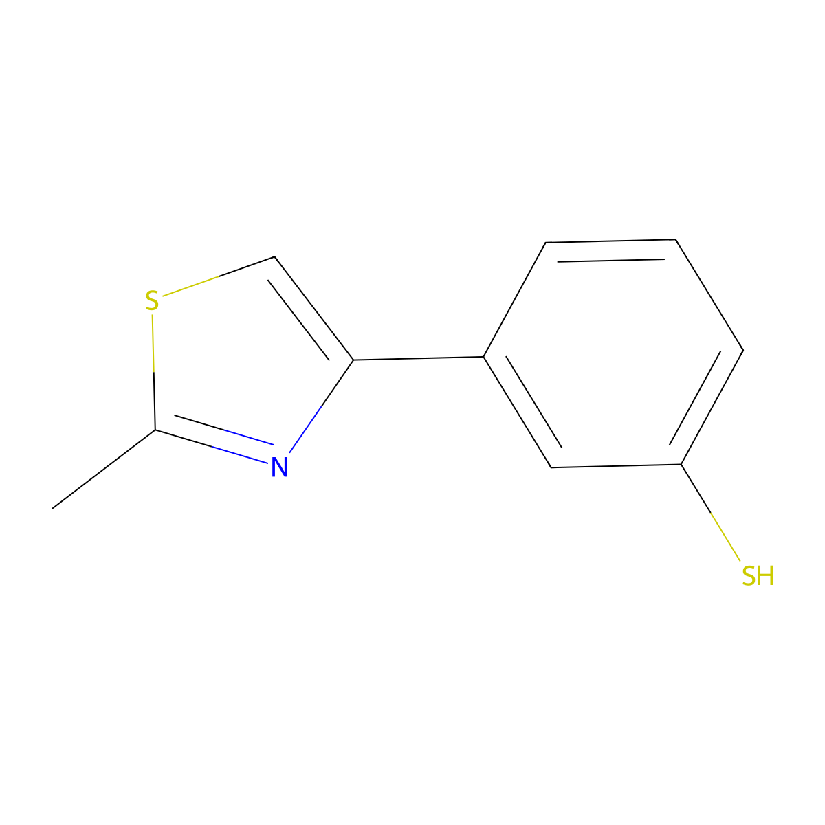 3-(2-Methylthiazol-4-yl)-benzenethiol molecular structure, CAS 2863687-15-2