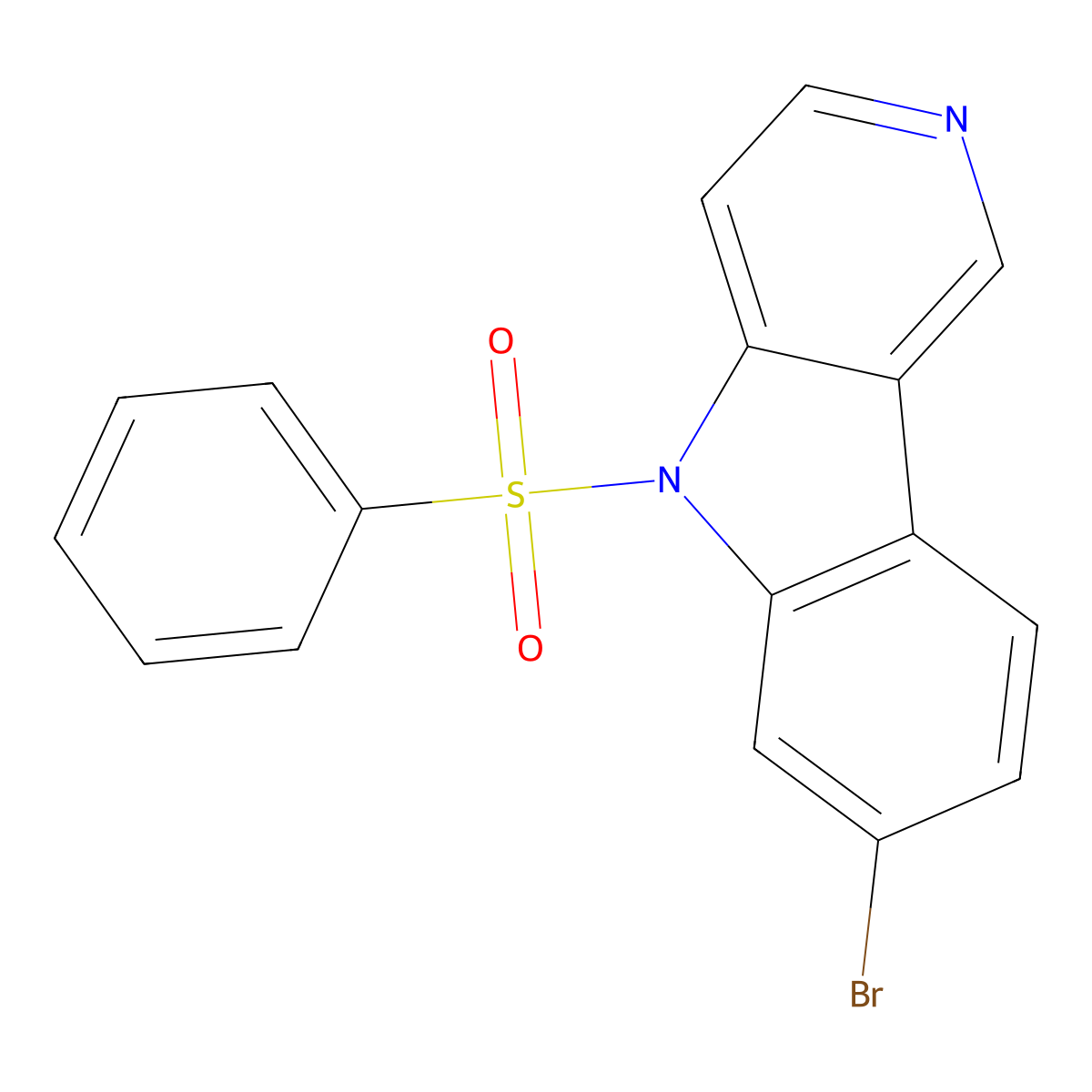 7-Bromo-5-(phenylsulfonyl)-5H-pyrido[4,3-b]indole molecular structure, CAS 2863688-16-6
