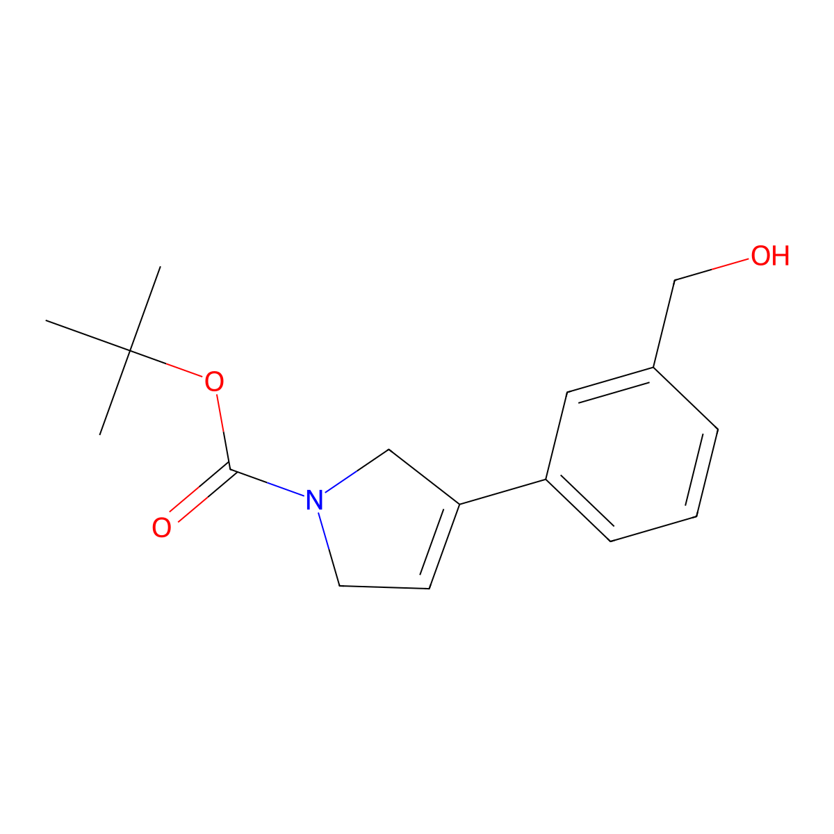 1,1-Dimethylethyl 2,5-dihydro-3-[3-(hydroxymethyl)phenyl]-1H-pyrrole-1-carboxylate molecular structure, CAS 2863690-60-0