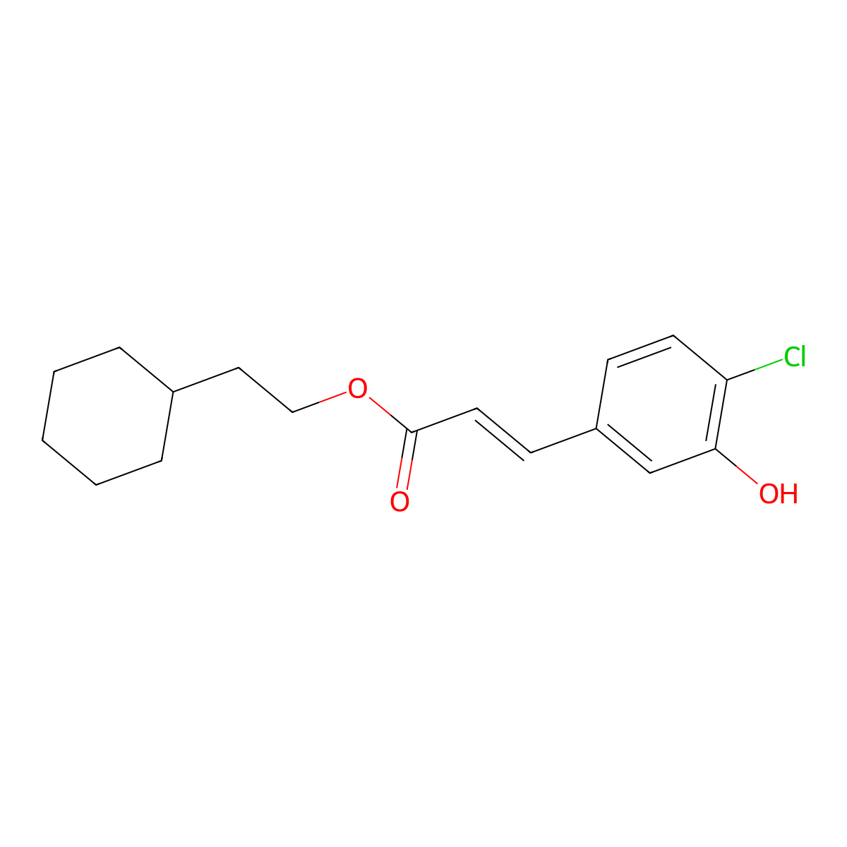 (E)-2-Cyclohexylethyl 3-(4-chloro-3-hydroxyphenyl)acrylate molecular structure, CAS 2863693-50-7