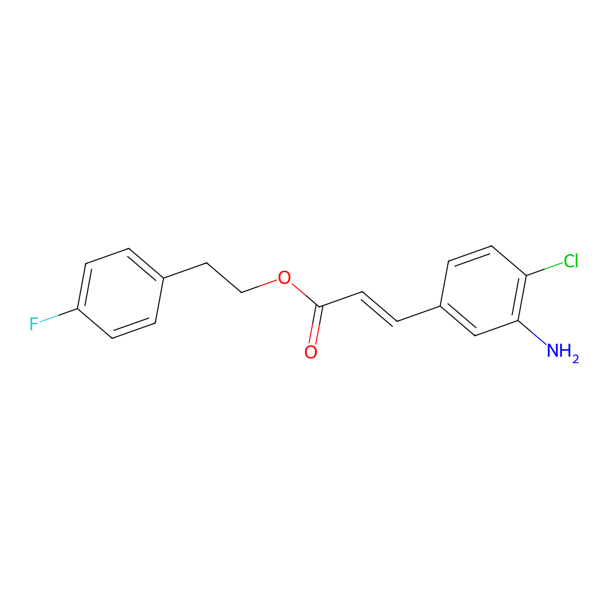(E)-4-Fluorophenethyl 3-(3-amino-4-chlorophenyl)acrylate molecular structure, CAS 2863693-51-8