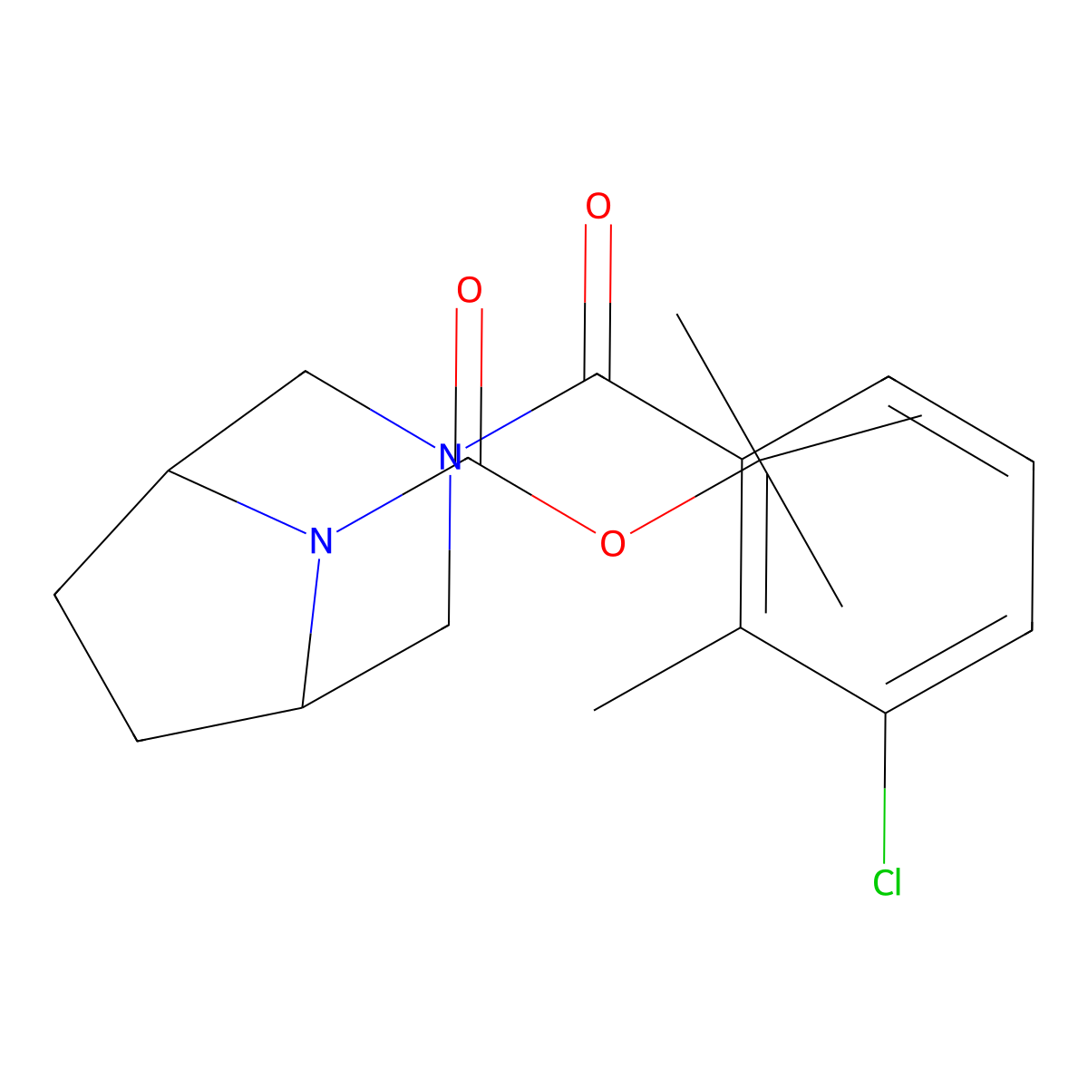 1,1-Dimethylethyl 3-(3-chloro-2-methylbenzoyl)-3,8-diazabicyclo[3.2.1]octane-8-carboxylate molecular structure, CAS 2863728-79-2