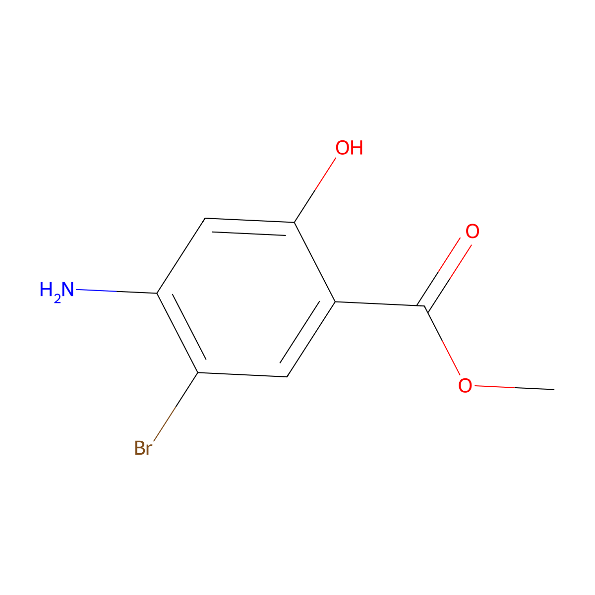 Methyl 4-amino-5-bromo-2-hydroxybenzoate molecular structure, CAS 286377-20-6
