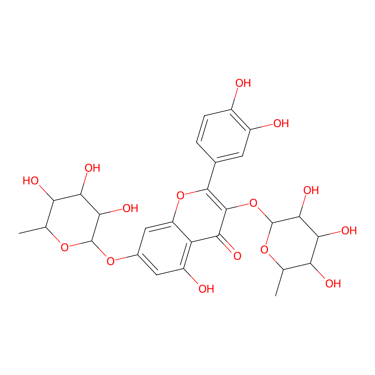 Quercetin 3,7-dirhamnoside molecular structure, CAS 28638-13-3