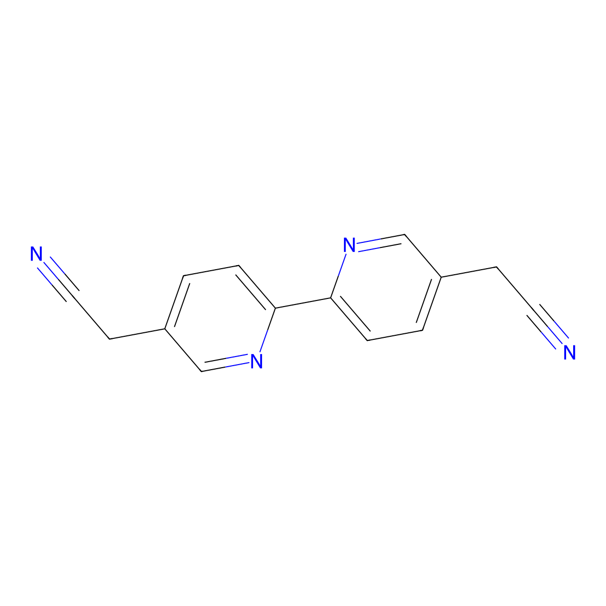 2,2'-([2,2'-Bipyridine]-5,5'-diyl)diacetonitrile molecular structure, CAS 286380-59-4