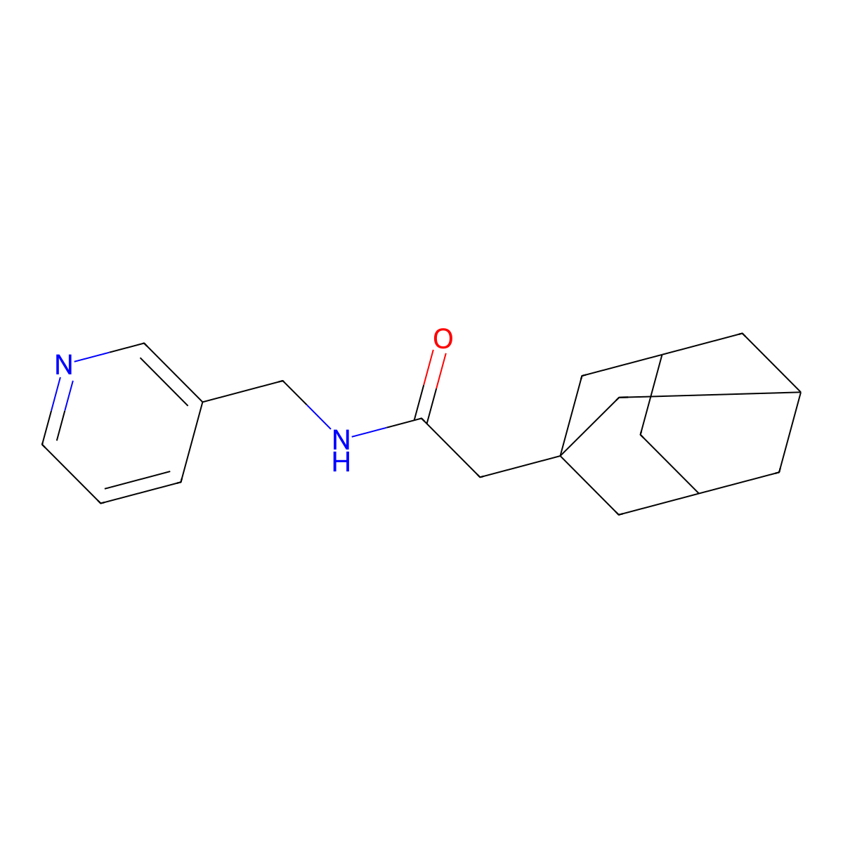 2-(1-adamantyl)-N-(pyridin-3-ylmethyl)acetamide molecular structure, CAS 286386-46-7