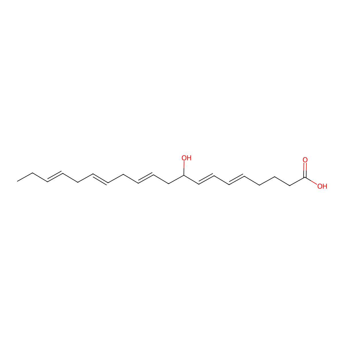 (+/-)-9-hydroxy-5Z,7E,11Z,14Z,17Z-eicosapentaenoic acid molecular structure, CAS 286390-03-2