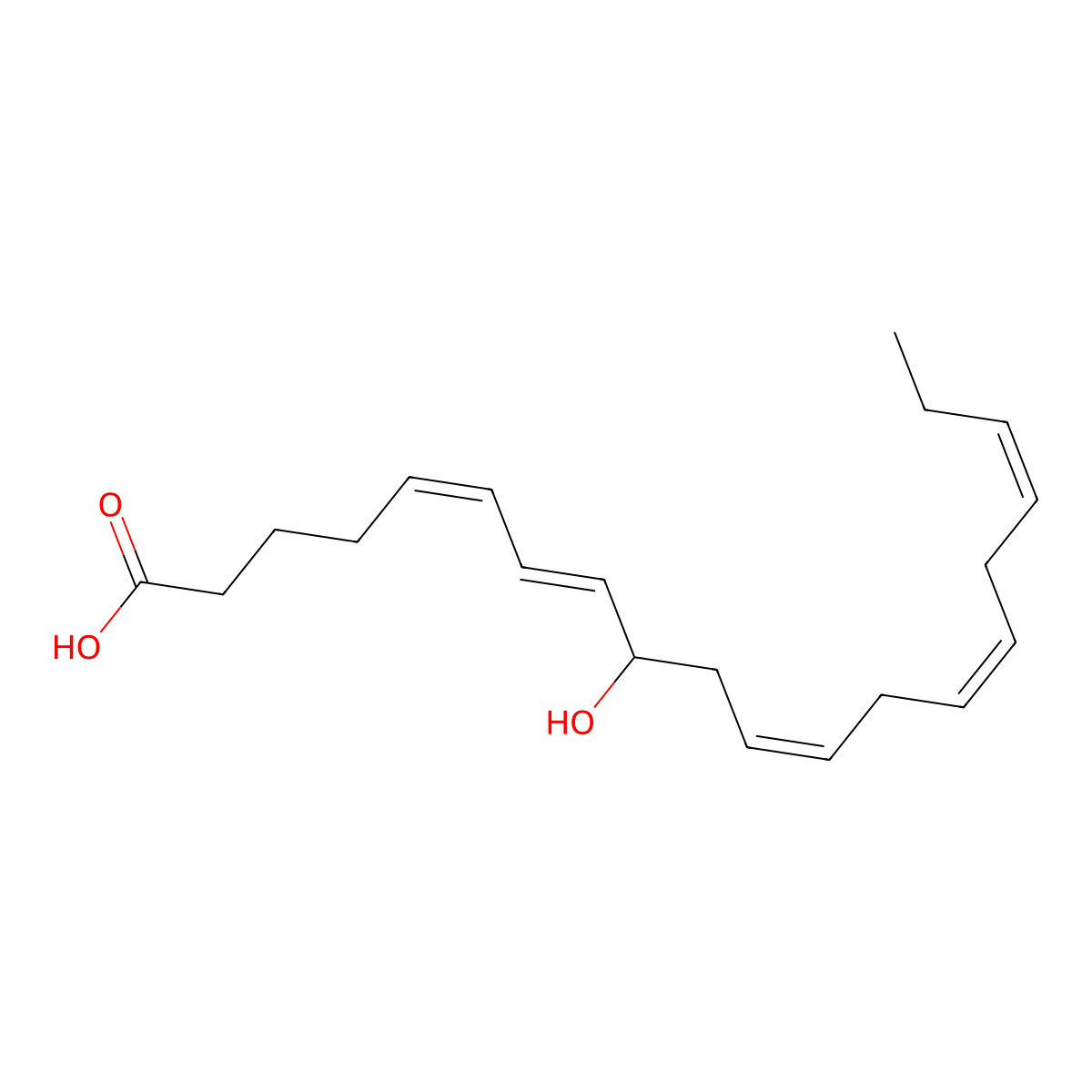 (+/-)-9-hydroxy-5Z,7E,11Z,14Z,17Z-eicosapentaenoic acid molecular structure, CAS 286390-03-2