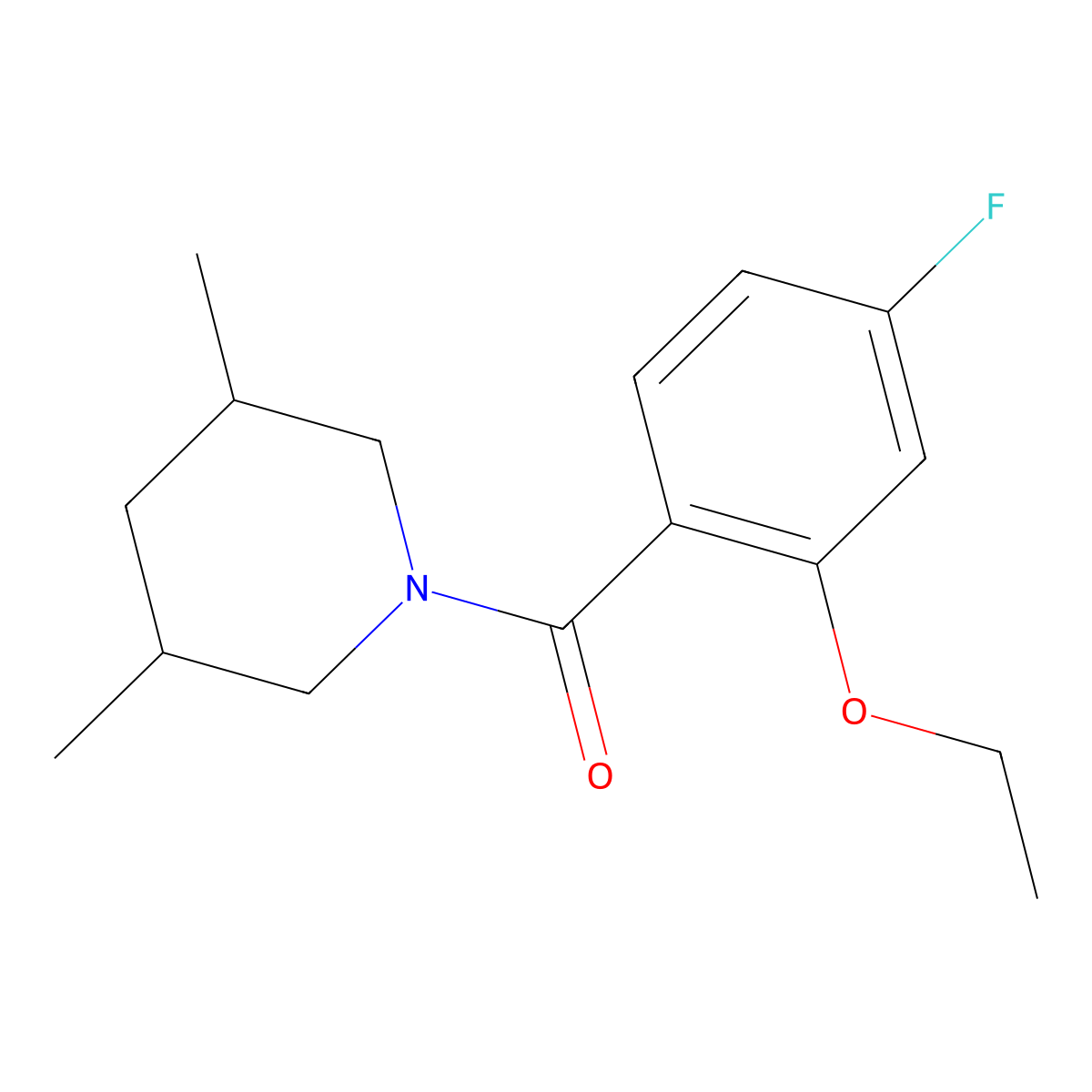 (3,5-Dimethyl-1-piperidinyl)(2-ethoxy-4-fluorophenyl)methanone molecular structure, CAS 2863991-56-2
