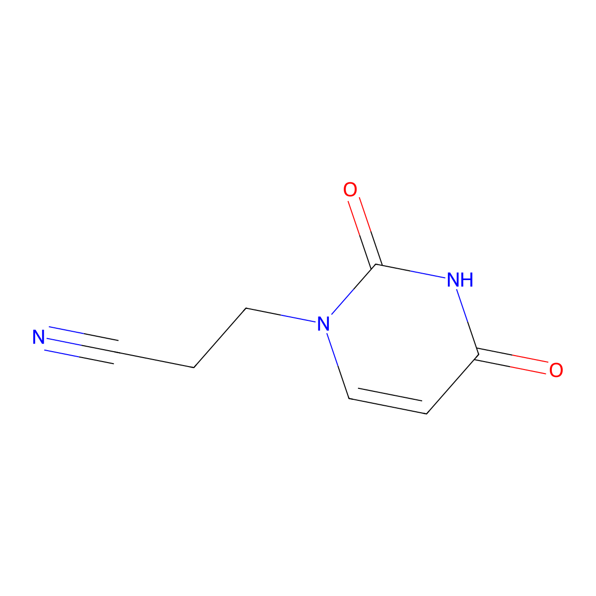 3-(2,4-dioxo-3,4-dihydropyrimidin-1(2H)-yl)propanenitrile molecular structure, CAS 2864-27-9