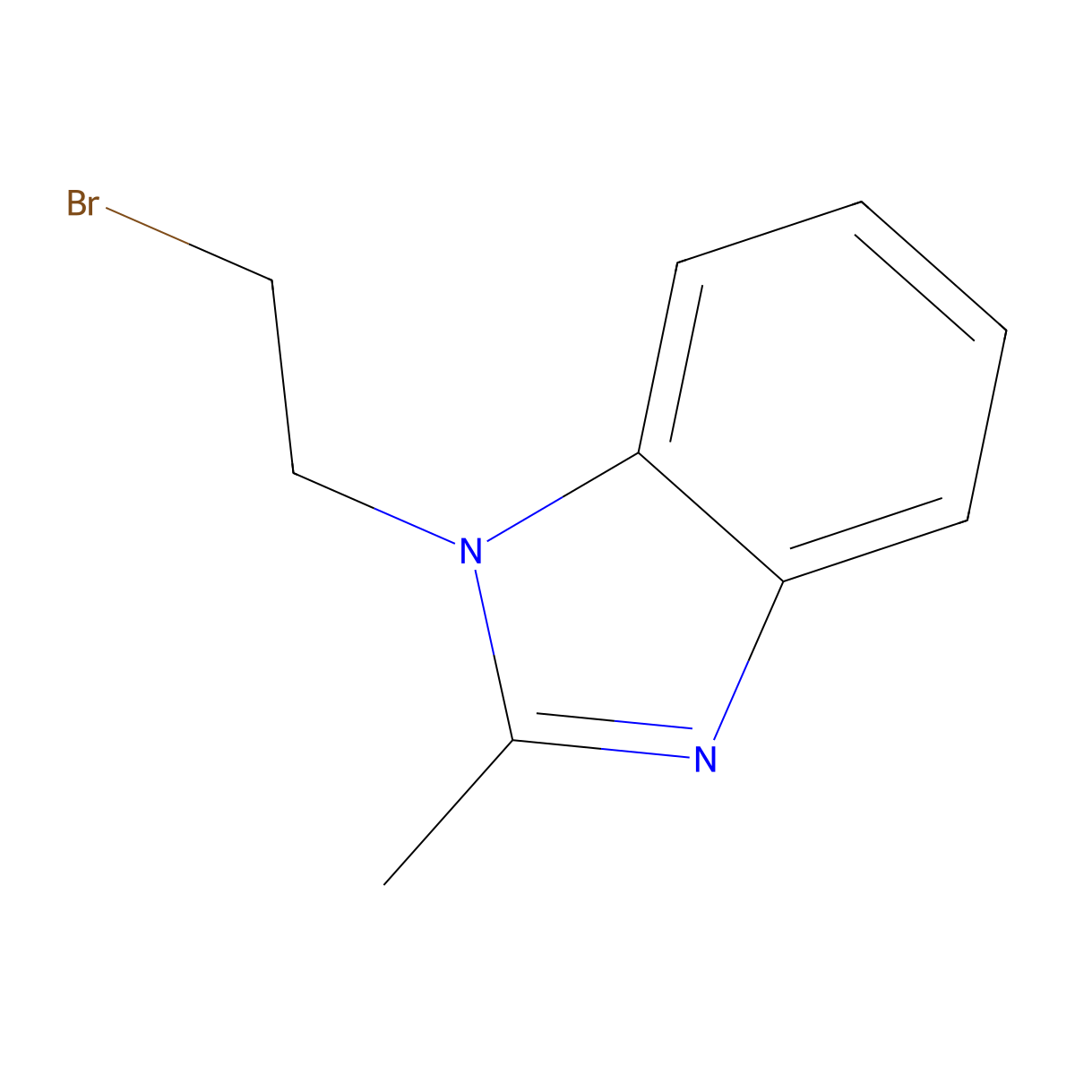 1-(2-bromoethyl)-2-methyl-1H-1,3-benzodiazole molecular structure, CAS 286407-95-2