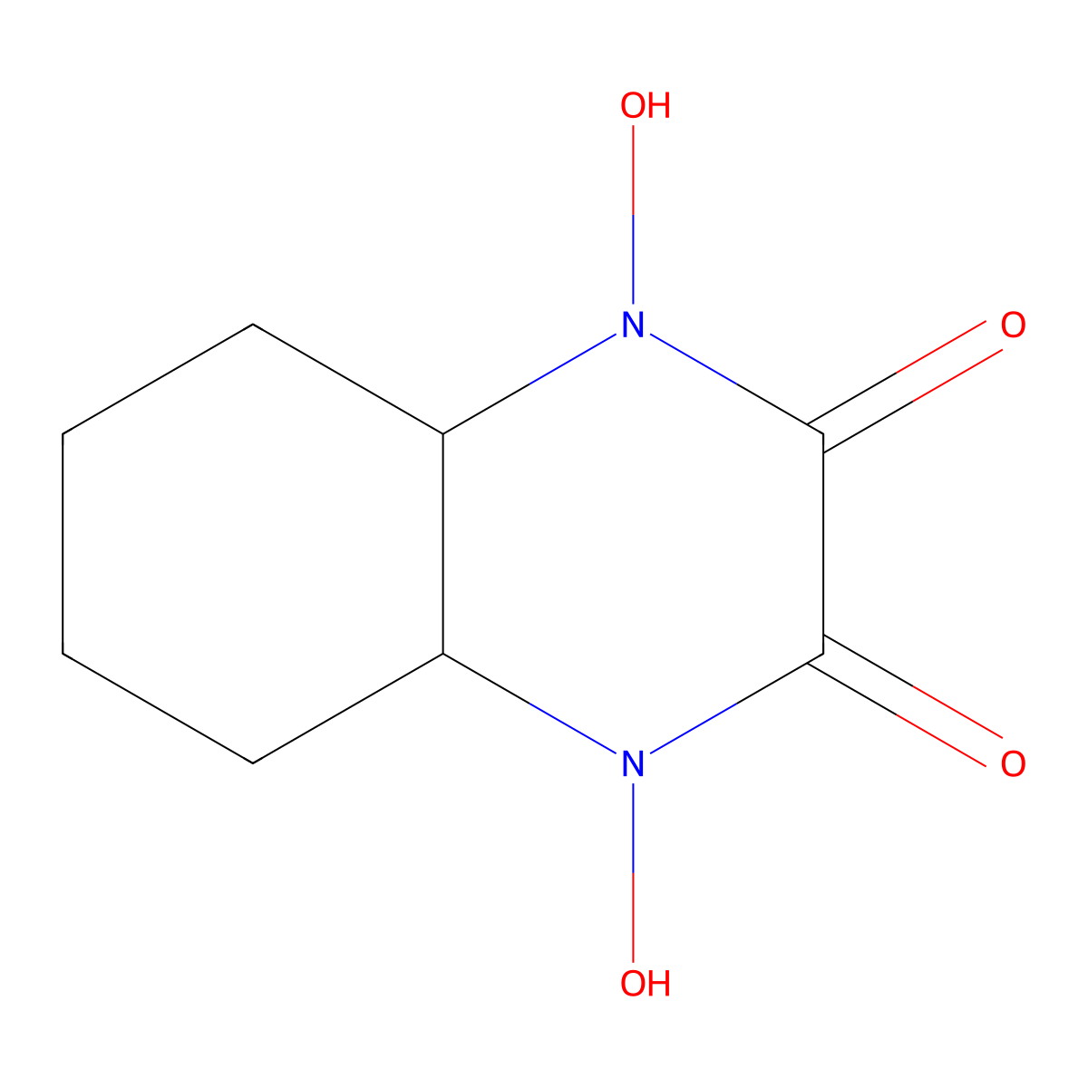 1,4-Dihydroxy-octahydro-quinoxaline-2,3-dione molecular structure, CAS 286409-64-1
