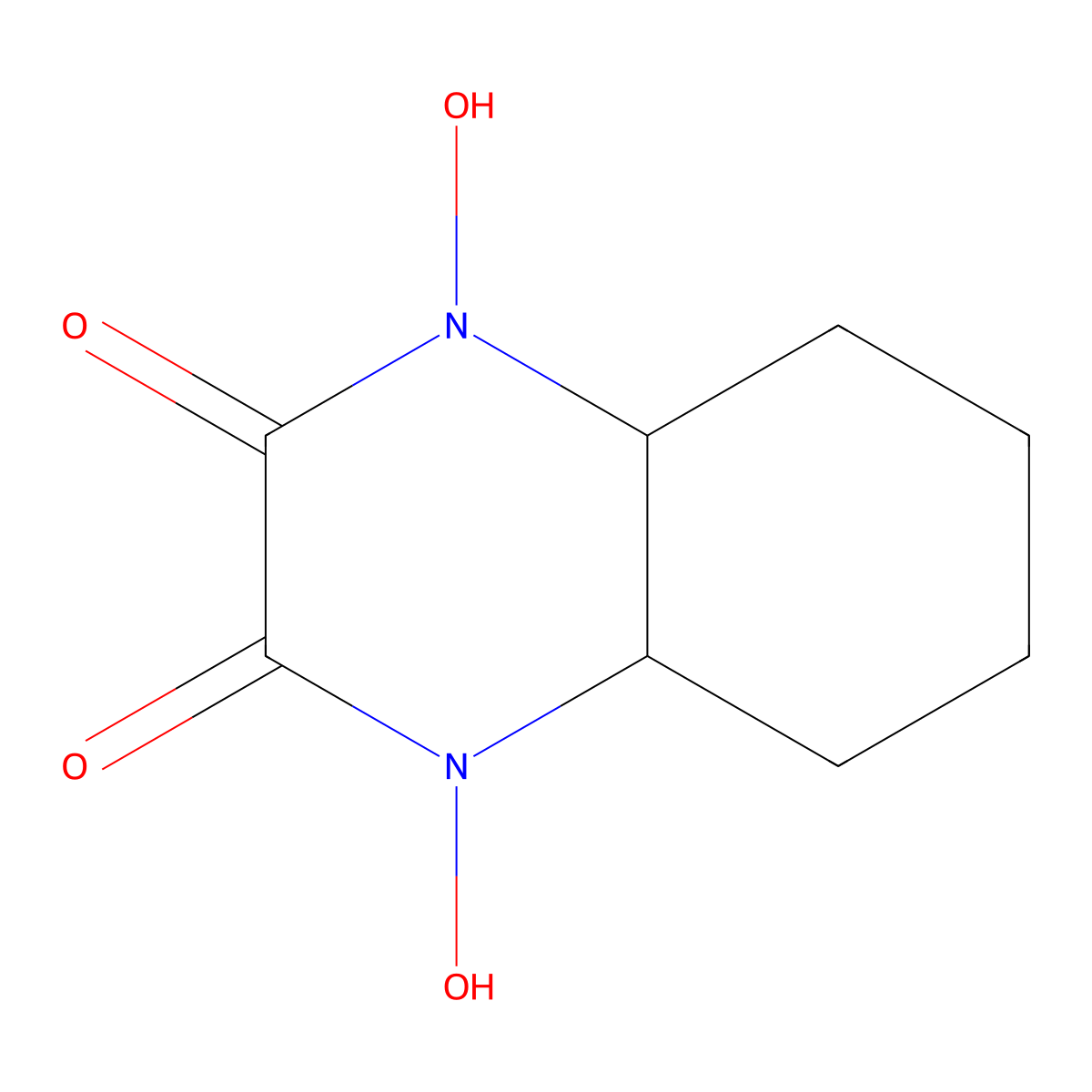 1,4-Dihydroxy-octahydro-quinoxaline-2,3-dione molecular structure, CAS 286409-64-1