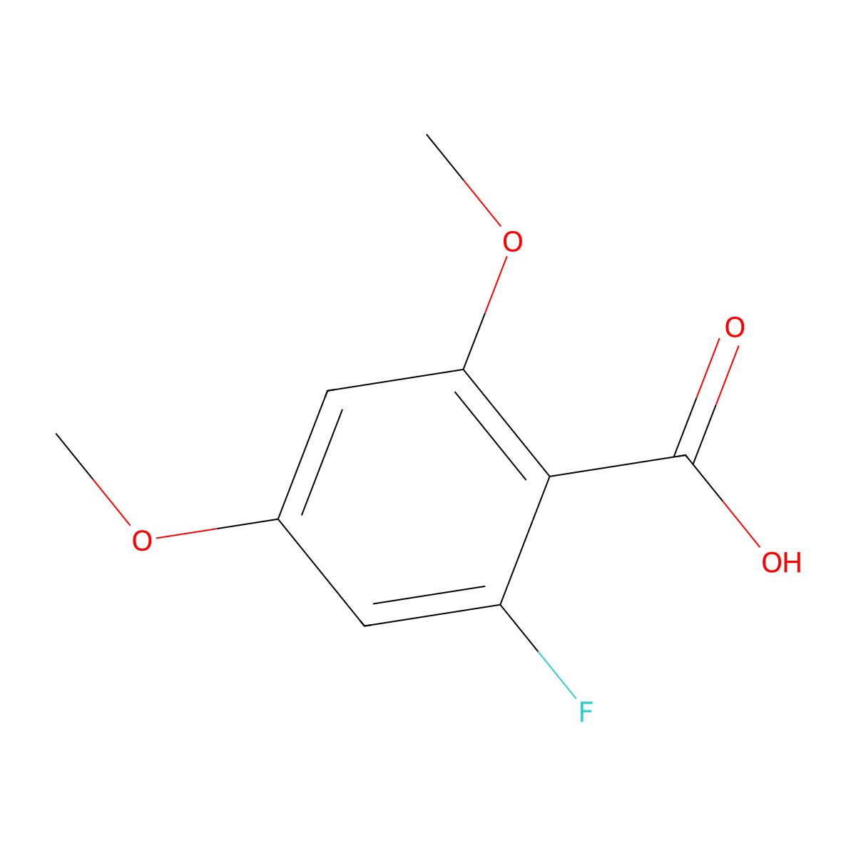 2-Fluoro-4,6-dimethoxybenzoic acid molecular structure, CAS 286434-45-5